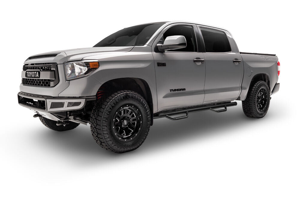 Nerf Step Bar Wheel-to-Wheel without Bed Access (2 Steps per Side) 3 Inch Main Tube Diameter 2015-2025 Chevy Colorado/GMC Canyon 5 Foot Bed Crew Cab Gloss Black NFab