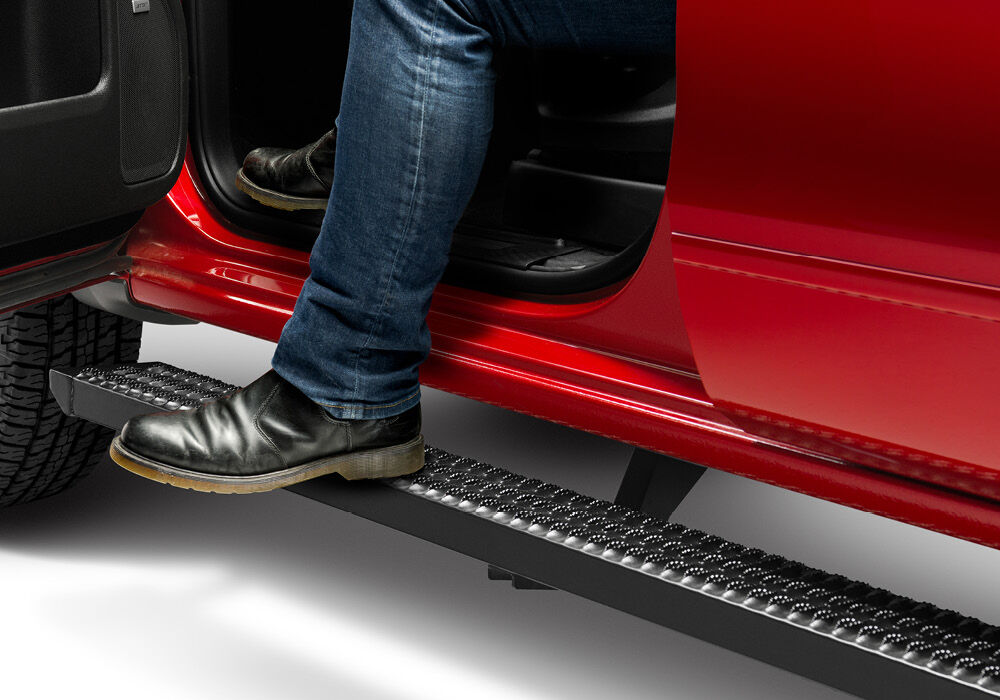 Growler Step System Cab Length (1 Step per Side) 7 Inch Board 2005-2023 Toyota Tacoma Double Cab Textured Black NFab