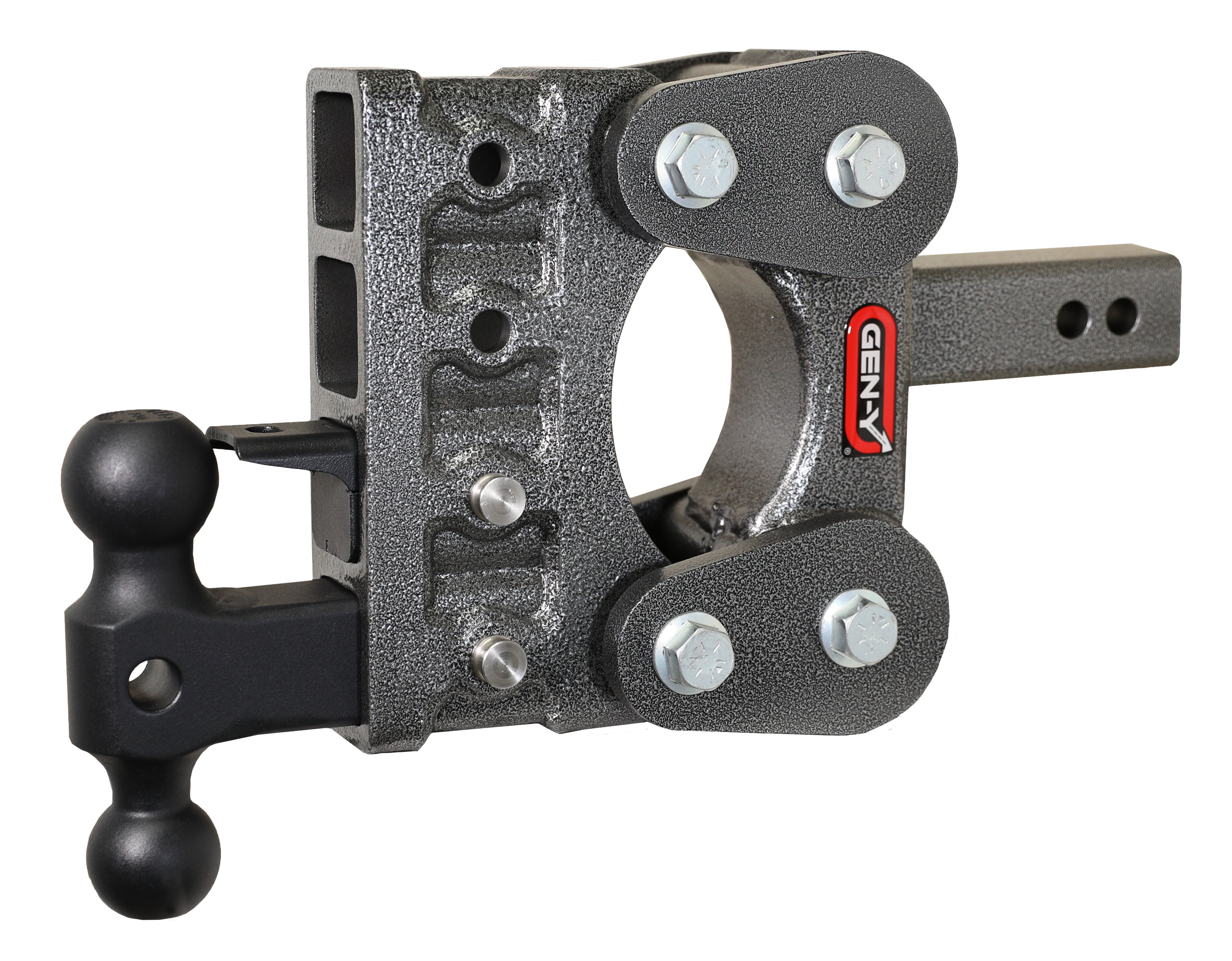 GEN-Y Hitch BOSS TORSION-FLEX 2" Shank 5" Drop 1.1K TW 10K Hitch & Dual-Ball & Pintle Lock