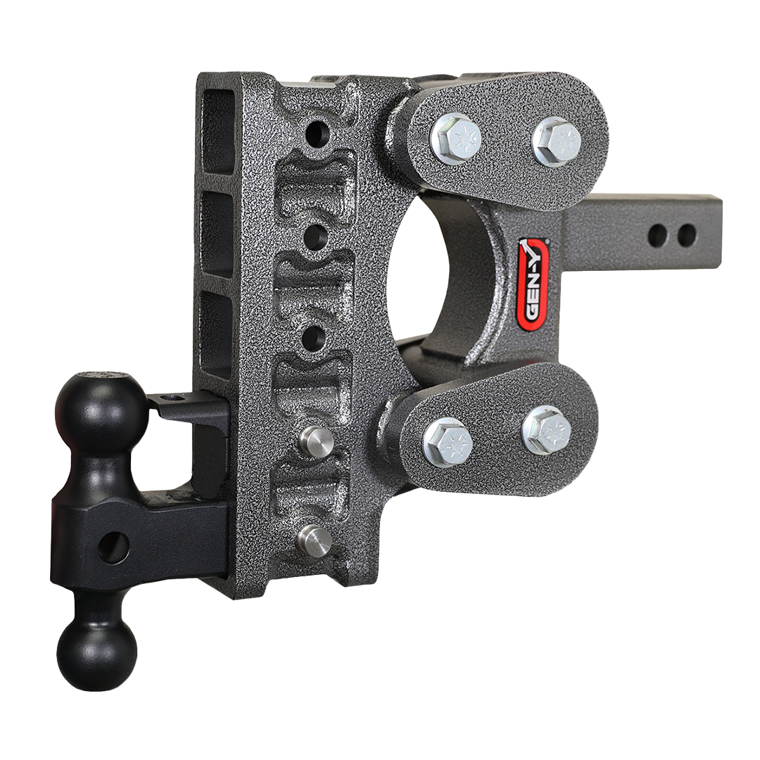 GEN-Y Hitch BOSS TORSION-FLEX 2" Shank 7.5" Drop 1.1K TW 10K Hitch & Dual-Ball & Pintle Lock