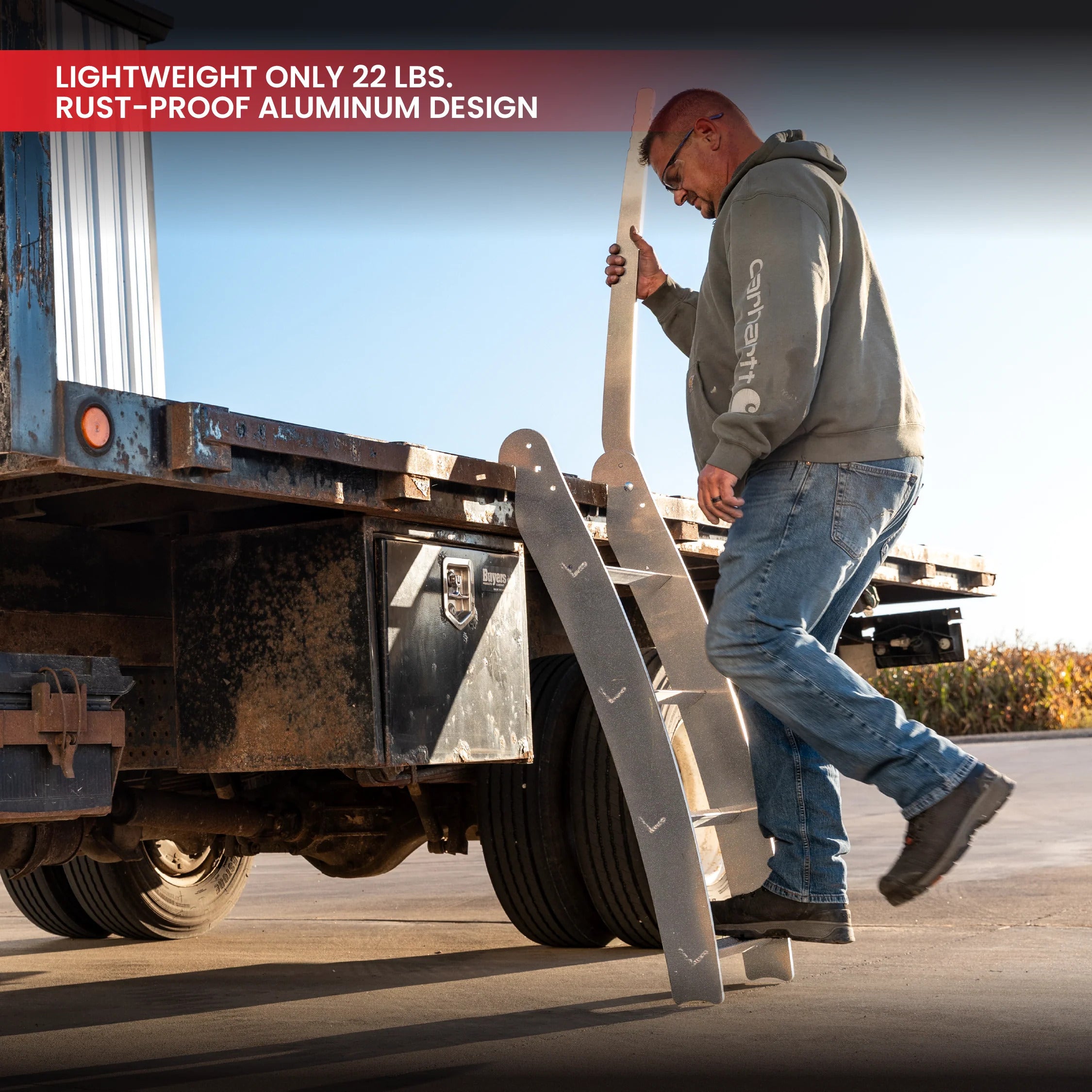 GEN-Y Hitch Aluminum Plate Style Ladder - Mill Finish