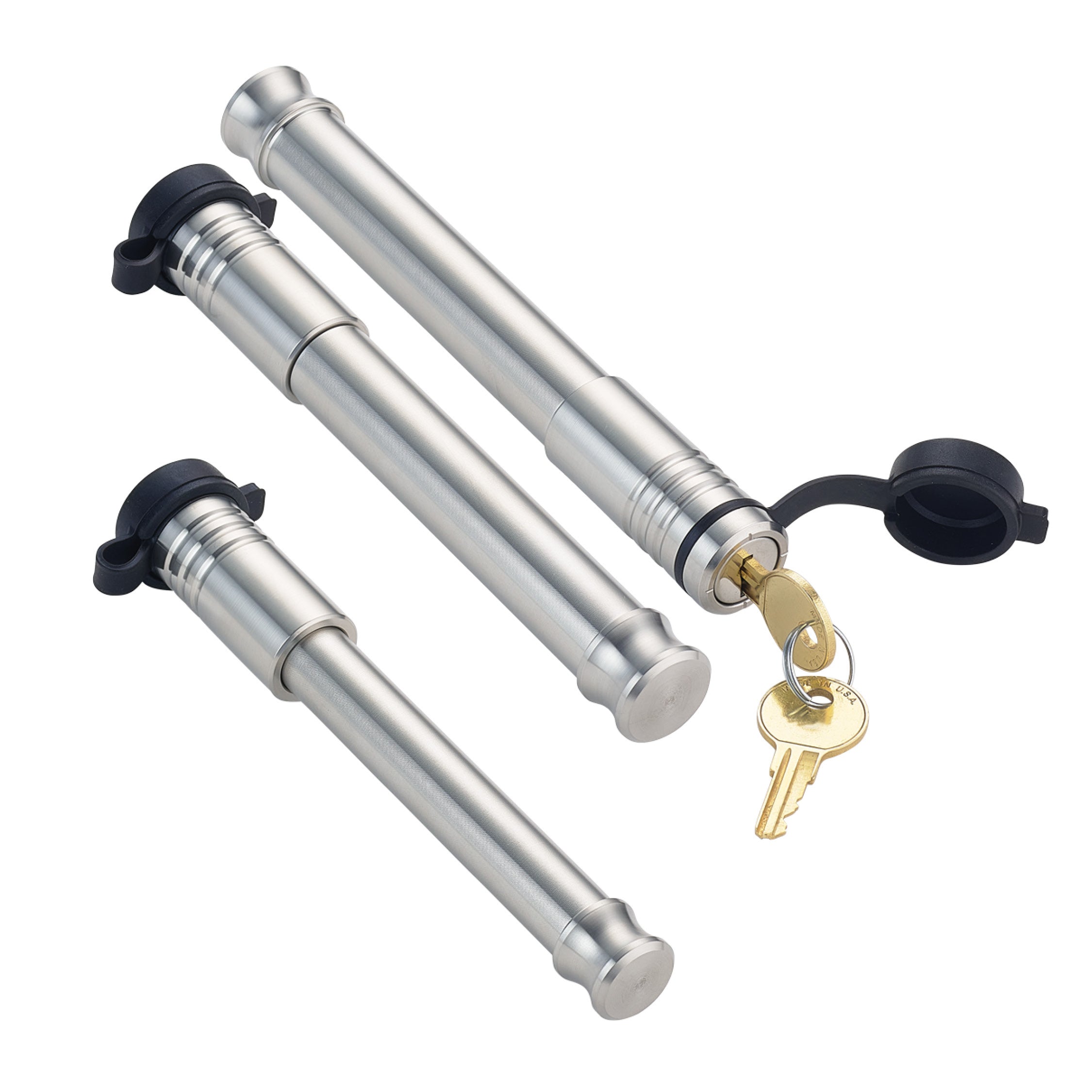 GEN-Y Hitch 3 Pack Mixed - (2) 3/4" x 3-7/8" Span Hitch Locks & (1) 5/8" x 3-5/8" Span 3.0" Receiver Lock - 6 Keys Included Fitment: Mega Duty 32K - Boss 32K