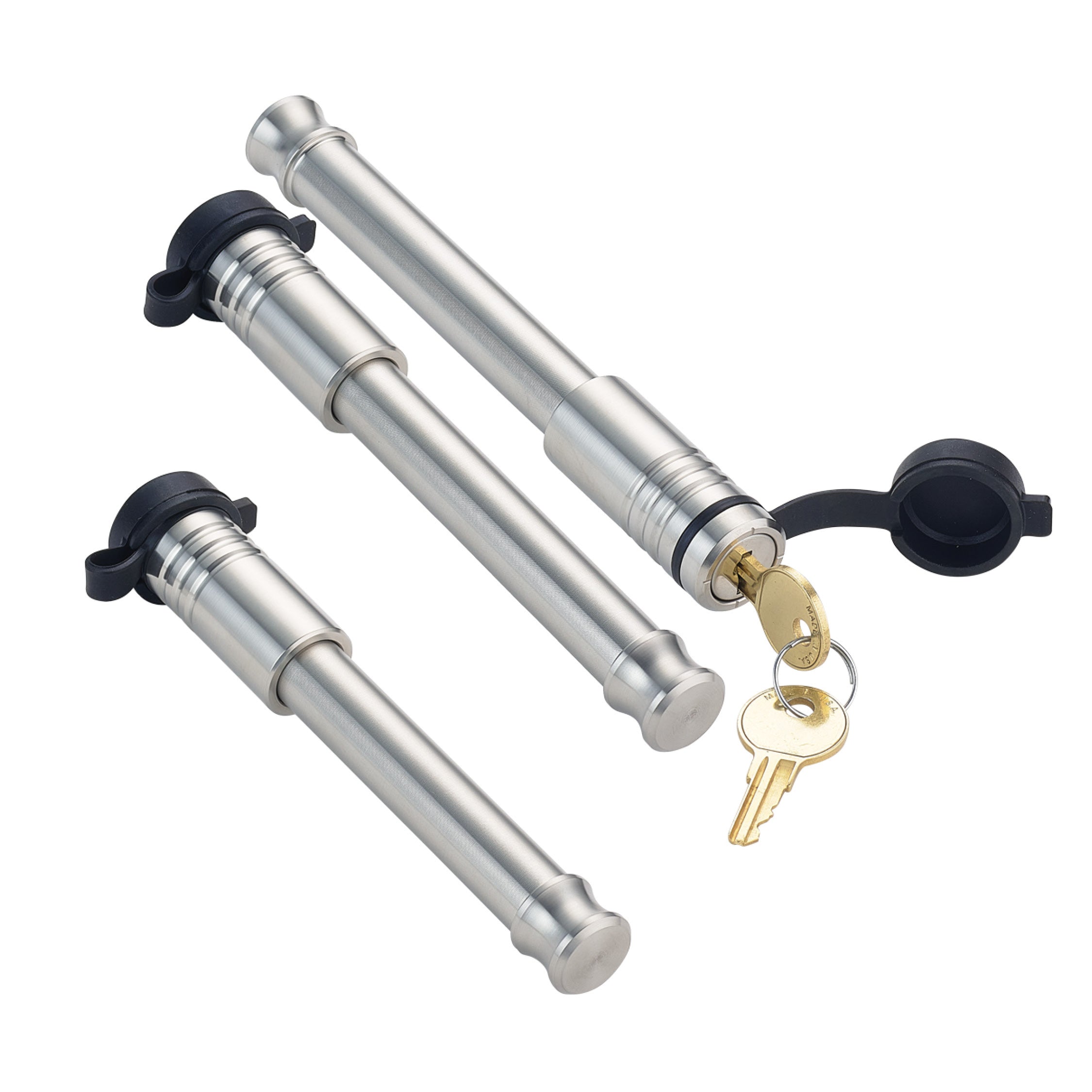 GEN-Y Hitch 3 Pack Mixed - (2) 5/8" x 3-5/8" Span Hitch Locks & (1) 5/8" x 3-1/8" Span 2.5" Receiver Lock Fitment: Mega Duty 21K