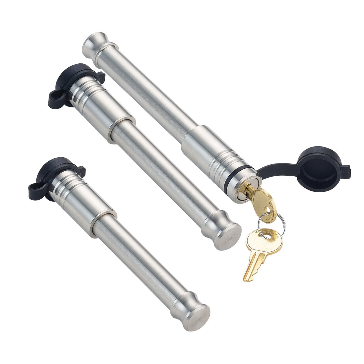GEN-Y Hitch 3 Pack Mixed - (2) 5/8" x 3-5/8" Span Hitch Locks & (1) 5/8" x 3-1/8" Span 2.5" Receiver Lock Fitment: Mega Duty 21K