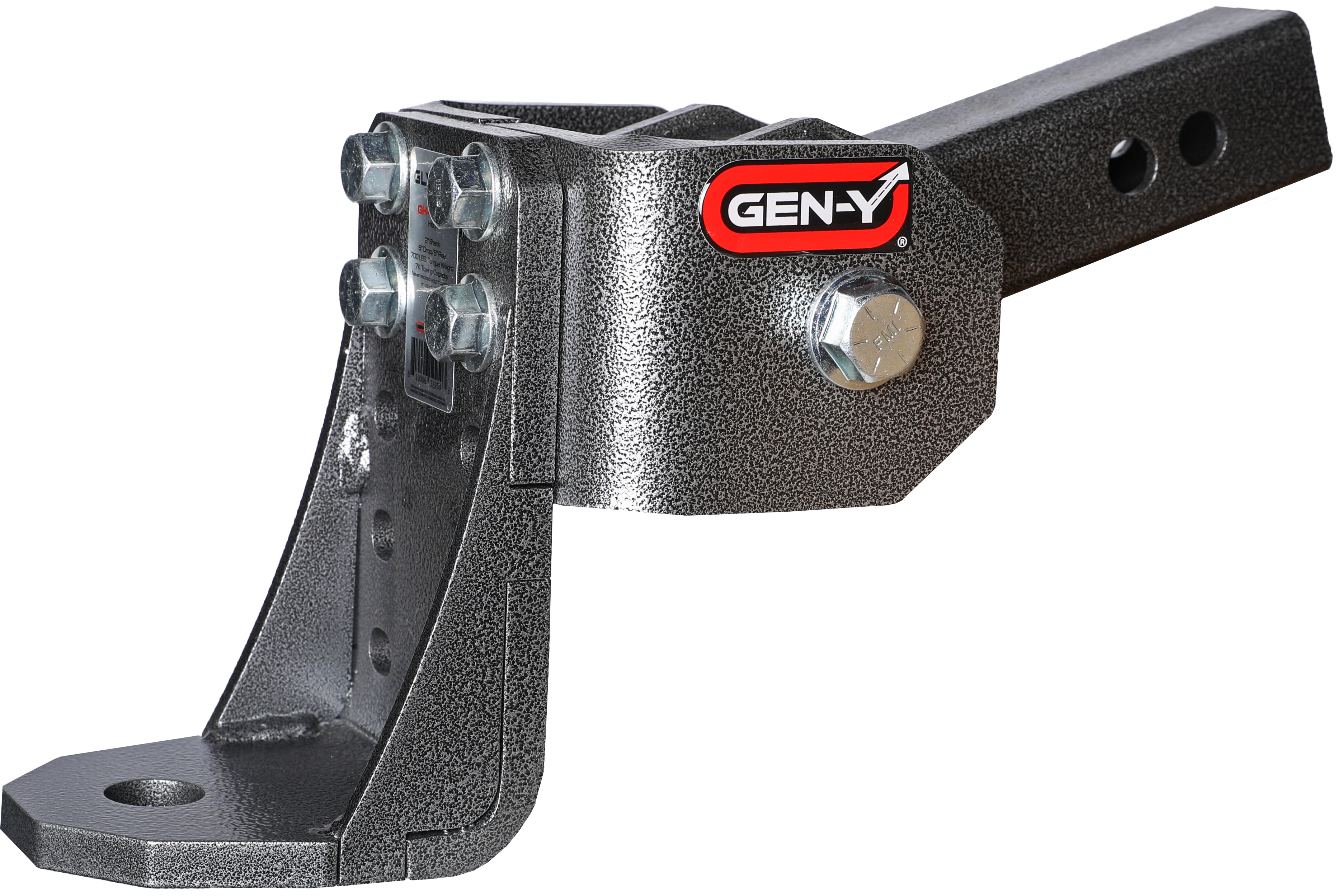 GEN-Y Hitch GLYDER TORSION-FLEX 2" Shank 6" drop .4K - .7K TW 7K Hitch & Ball Platform with 1" Diameter Mounting Hole