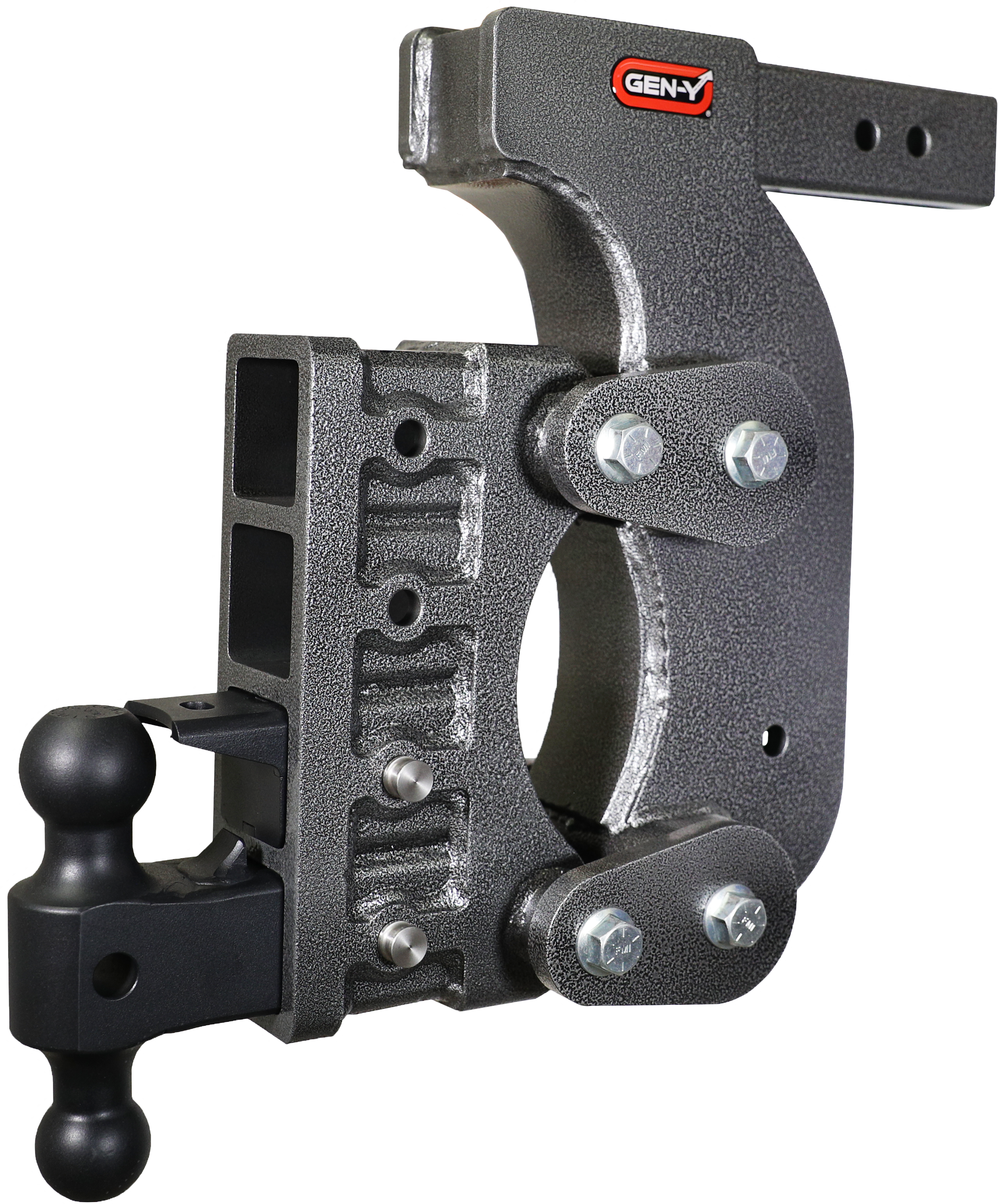 GEN-Y Hitch BOSS TORSION-FLEX 2.5" Receiver 15" Drop 2.4K TW 21K Hitch & Dual-Ball & Pintle Lock & Stab Kit