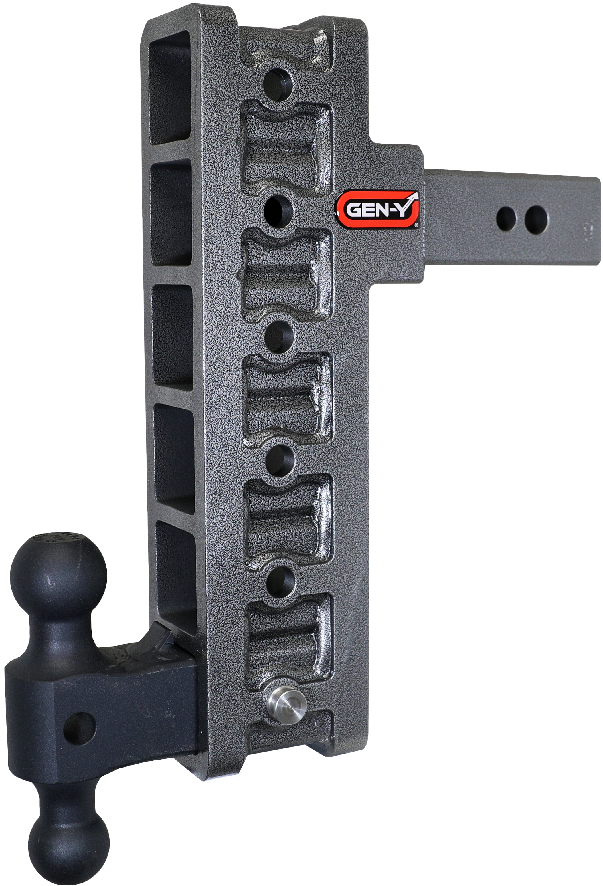 GEN-Y Hitch MEGA-DUTY 2.5" Offset Shank 3" Rise 12" Drop 3.5K TW 32K Hitch & Dual-Ball