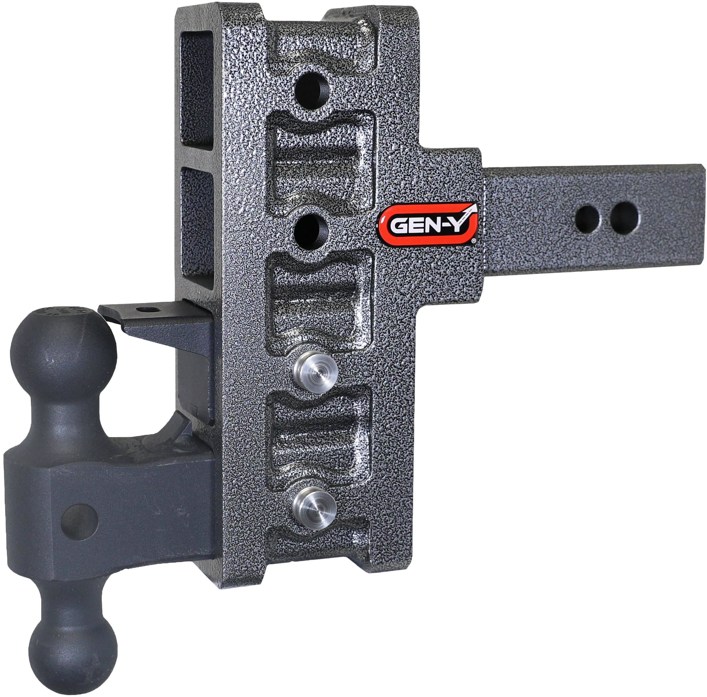 GEN-Y Hitch MEGA-DUTY 2.5" Offset Shank 3" Rise 6" Drop 3.5K TW 32K Hitch & Dual-Ball & Pintle Lock