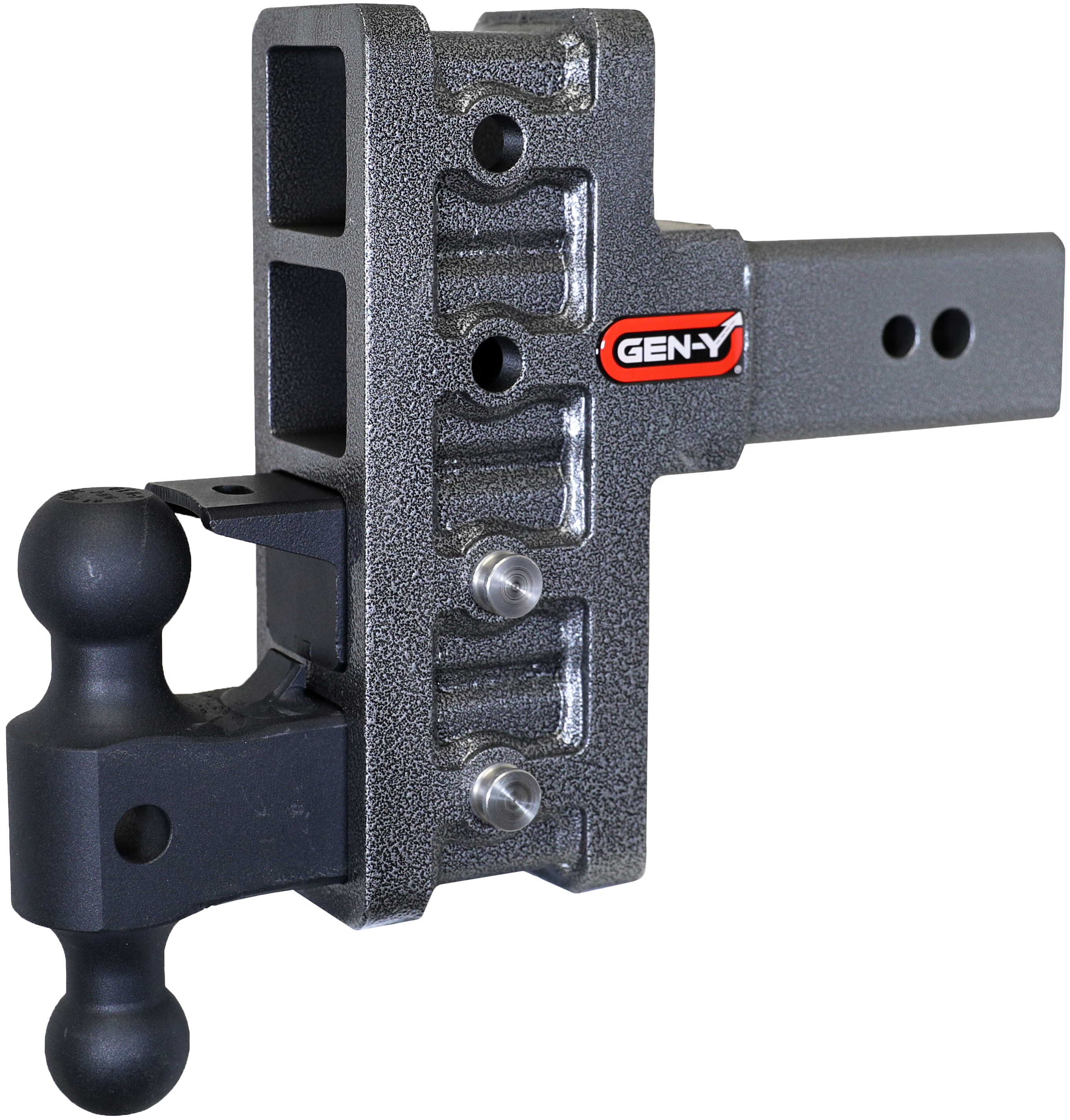 GEN-Y Hitch MEGA-DUTY 3" Offset Shank 3" Rise 6" Drop 3.5K TW 32K Hitch & Dual-Ball & Pintle Lock