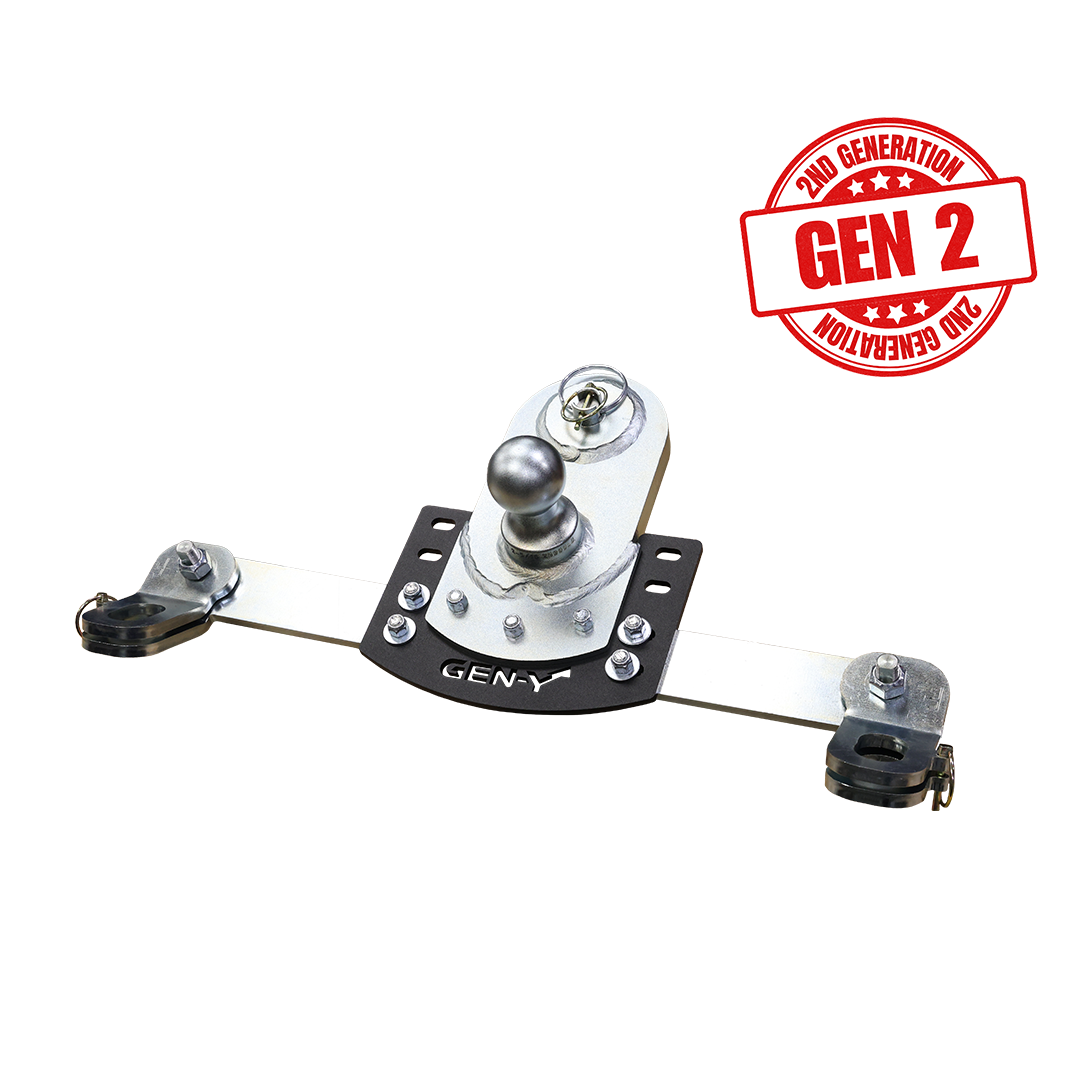 GEN-Y Hitch MAIN ASSY - GoosePuck GEN II - 5" Offset - 25K Overall Towing - With Safety Chain Anchors Incorporated - GM 2020-24 Short & Long Bed