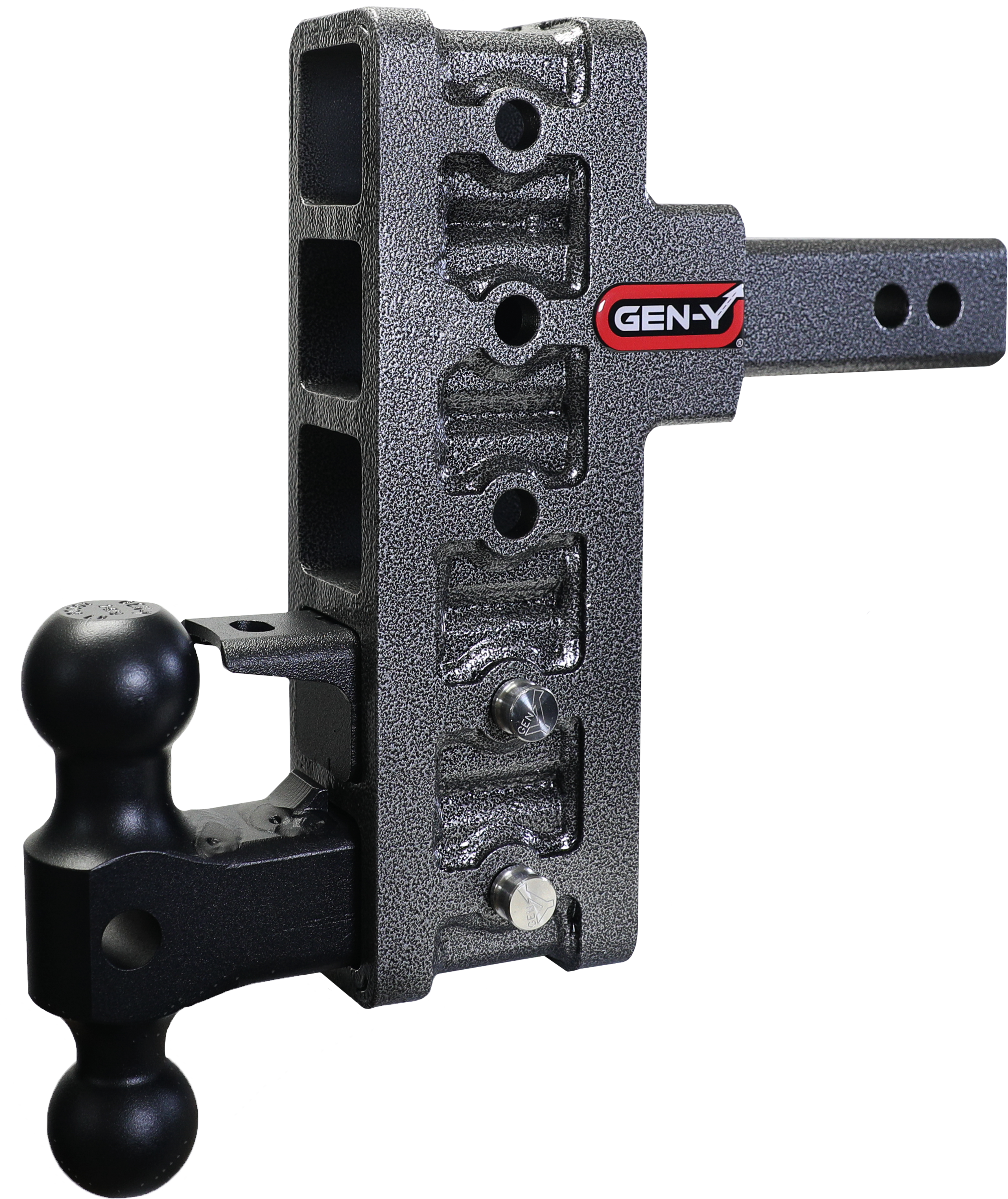 GEN-Y Hitch MEGA-DUTY 2" Offset Shank 2.5" Rise 7.5" Drop 2K TW 16K Hitch & Dual-Ball & Pintle Lock