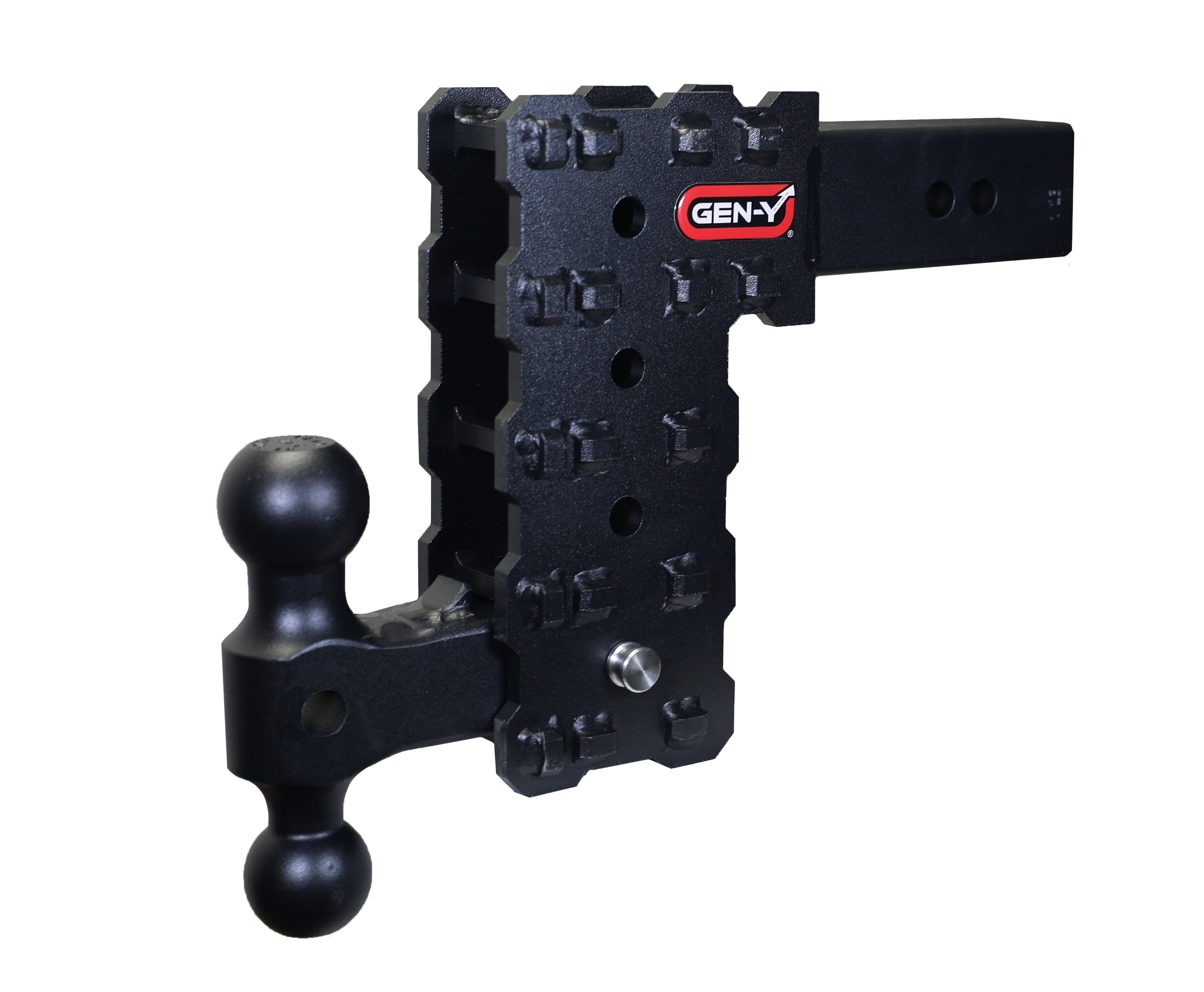 GEN-Y Hitch PHANTOM-X 2.5" Solid Shank 7.5" Drop 1.6K TW 16K Hitch & Dual-Ball Mount.
