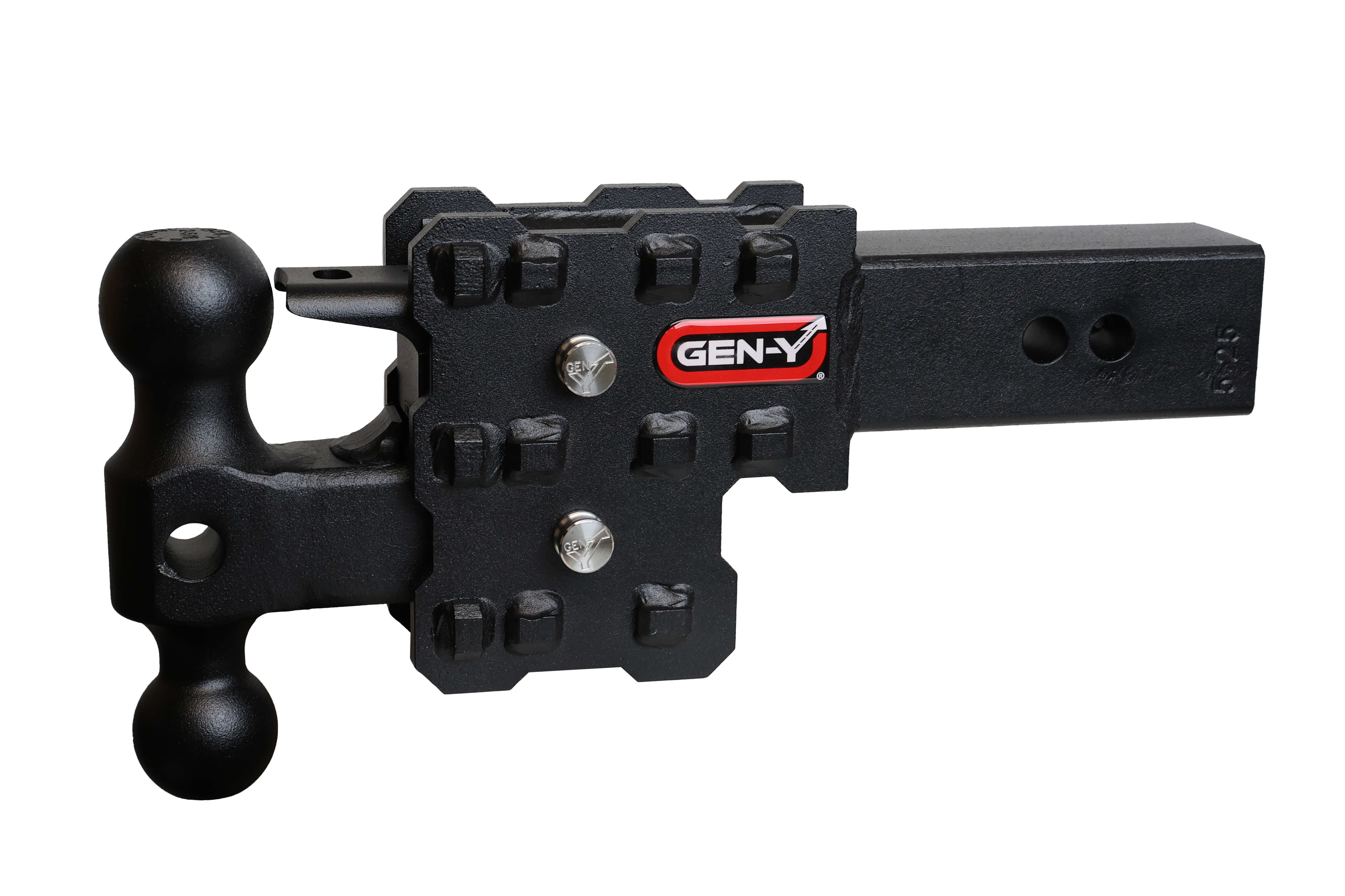GEN-Y Hitch PHANTOM-X 2.5" Solid Shank 2.5" Drop 1.6K TW 16K Hitch & Dual-Ball & Pintle Lock.