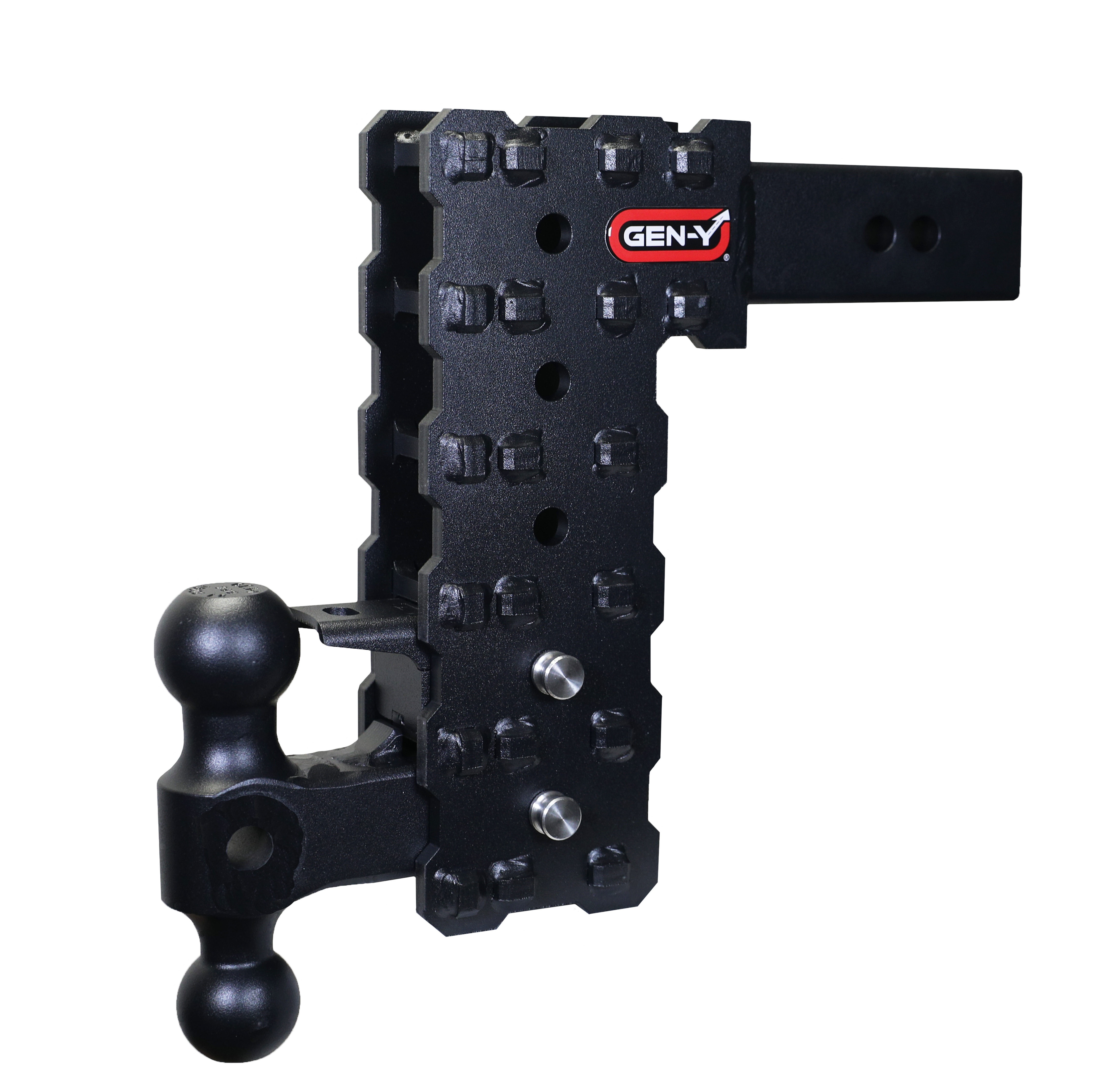 GEN-Y Hitch PHANTOM-X 2.5" Solid Shank 10" Drop 1.6K TW 16K Hitch & Dual-Ball & Pintle Lock.