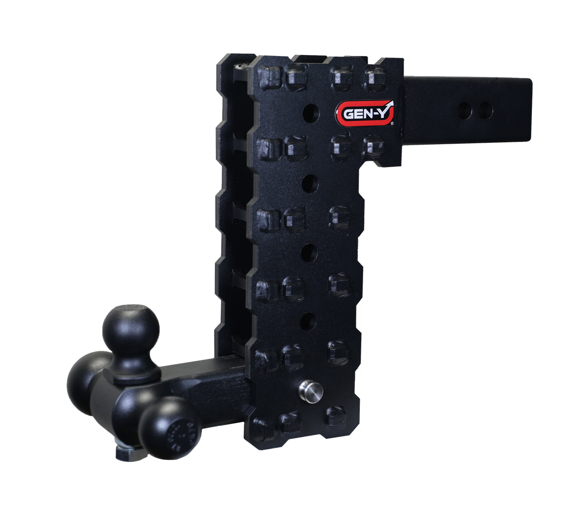 GEN-Y Hitch PHANTOM-X 2.5" Solid Shank 10" Drop 1.6K TW 16K Hitch & Tri-Ball Mount.