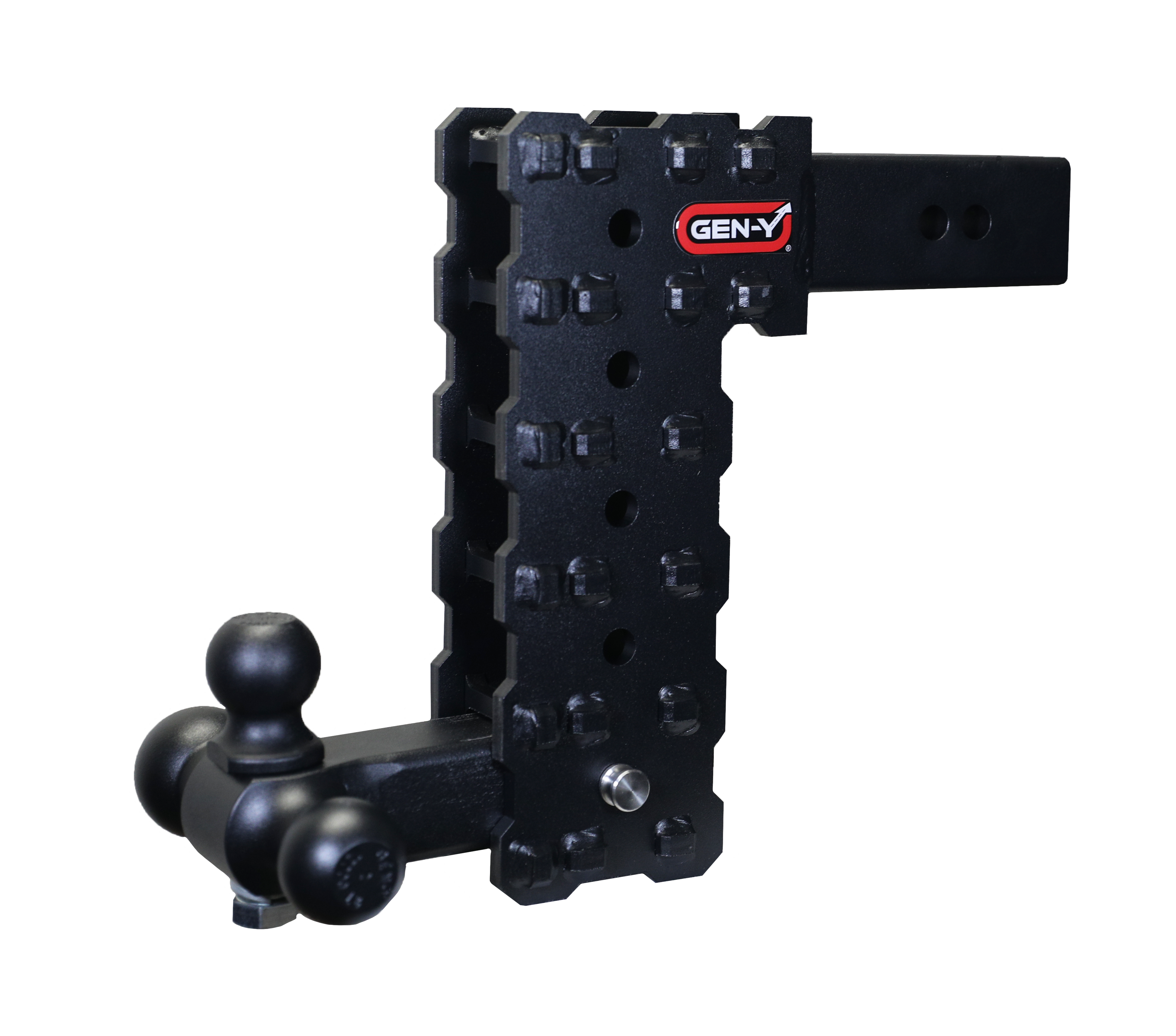 GEN-Y Hitch PHANTOM-X 2.5" Solid Shank 10" Drop 1.6K TW 16K Hitch & Tri-Ball Mount.