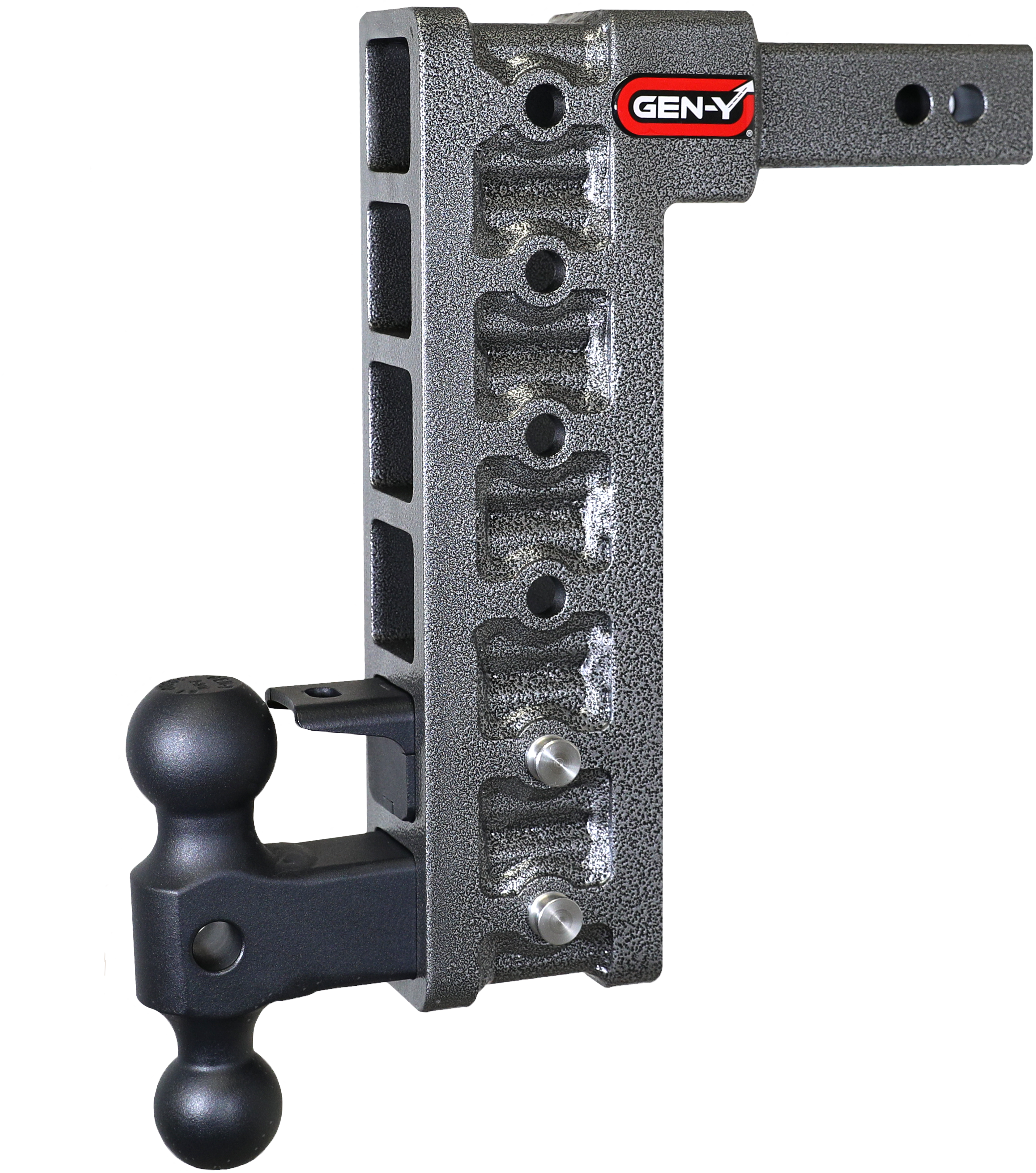 GEN-Y Hitch MEGA-DUTY 2" Shank 12.5" Drop 1.5K TW 10K Hitch & Dual-Ball & Pintle Lock (Stab Kit Recommended:)