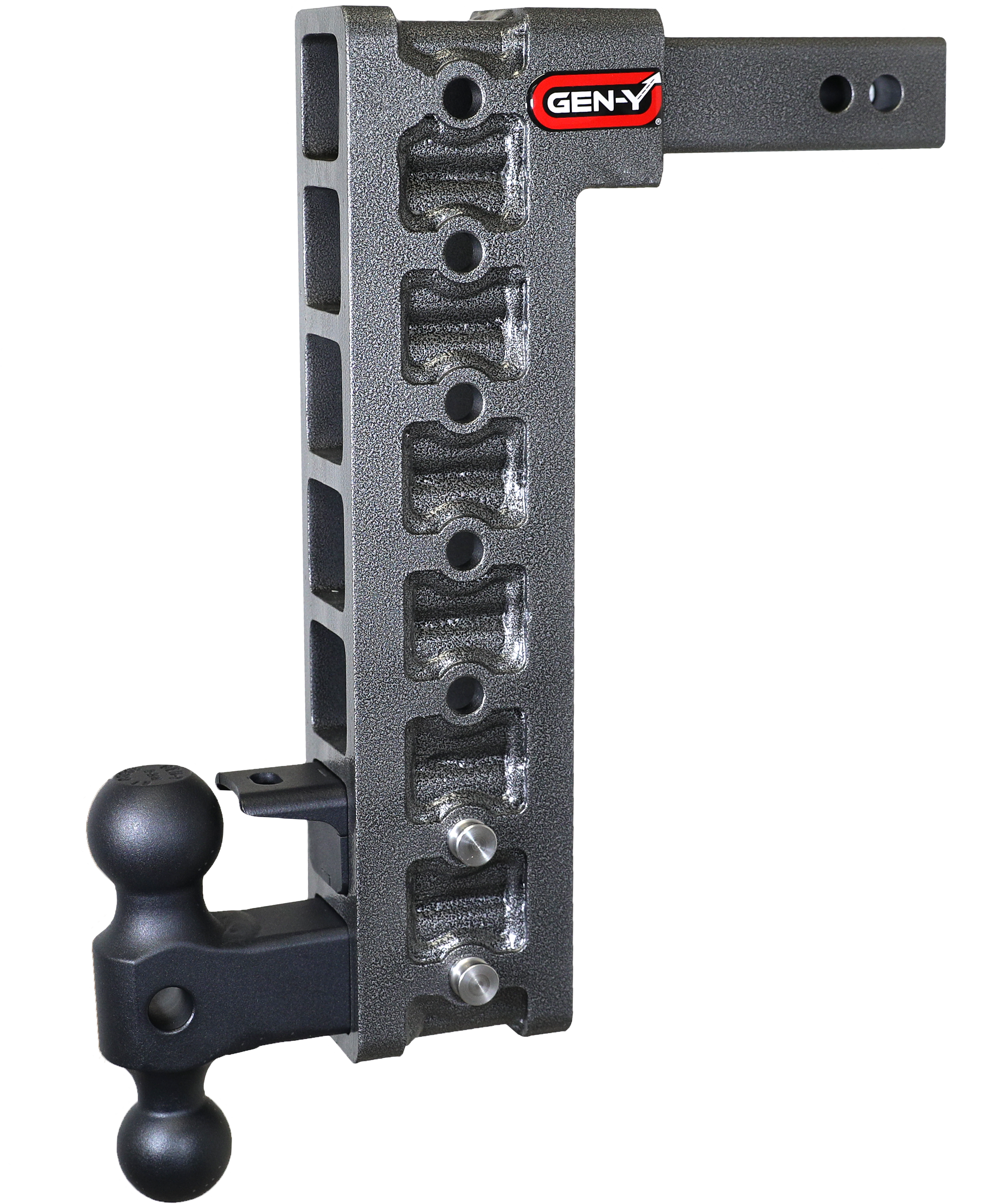 GEN-Y Hitch MEGA-DUTY 2" Shank 15" Drop 1.5K TW 10K Hitch & Dual-Ball & Pintle Lock (Stab Kit Recommended:)