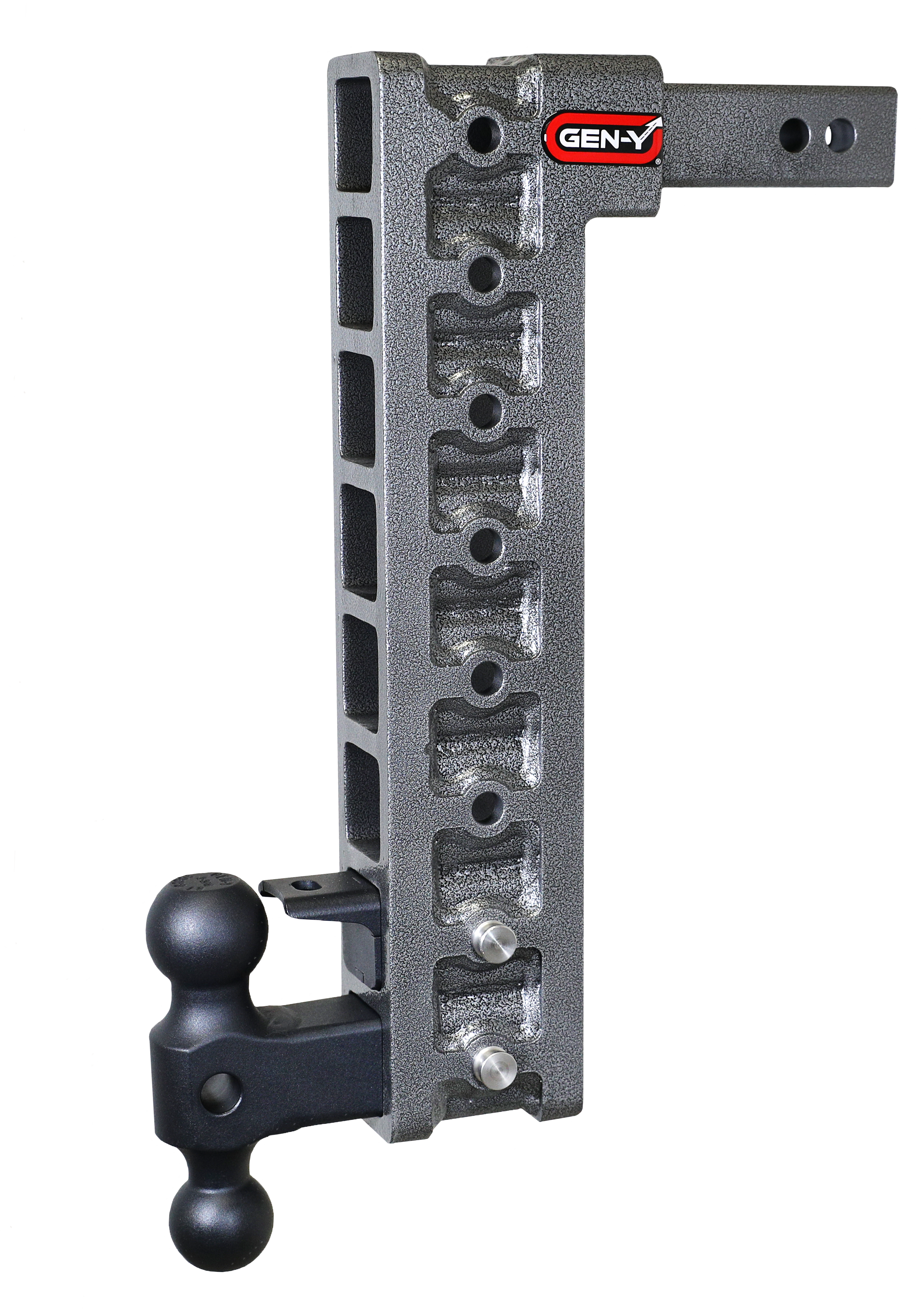GEN-Y Hitch MEGA-DUTY 2" Shank 17.5" Drop 1.5K TW 10K Hitch & Dual-Ball & Pintle Lock & Stabilizer Kit