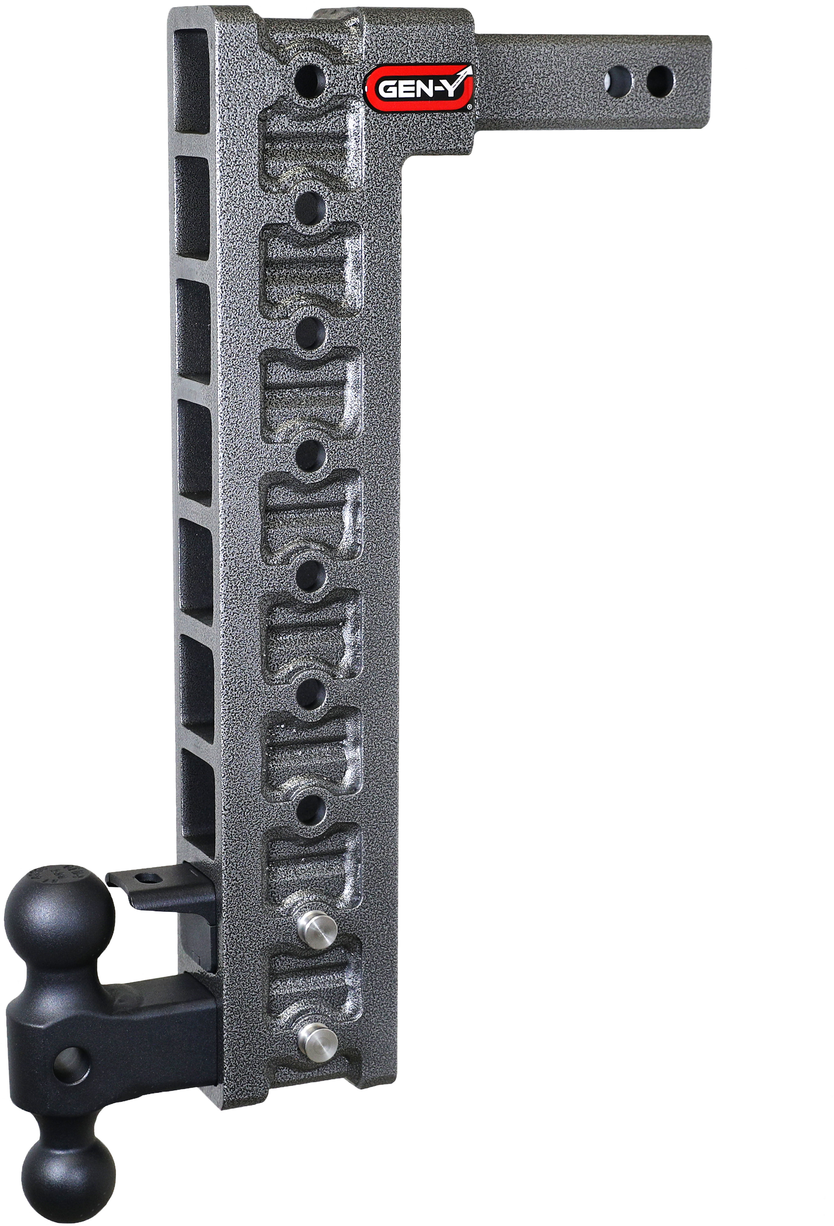 GEN-Y Hitch MEGA-DUTY 2" Shank 20" Drop 1.5K TW 10K Hitch & Dual-Ball & Pintle Lock & Stabilizer Kit
