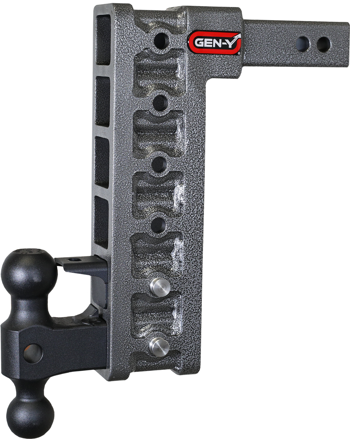 GEN-Y Hitch MEGA-DUTY 2" Shank 12.5" Drop 2K TW 16K Hitch & Dual-Ball & Pintle Lock (Stabilizer Kit Recommended:)
