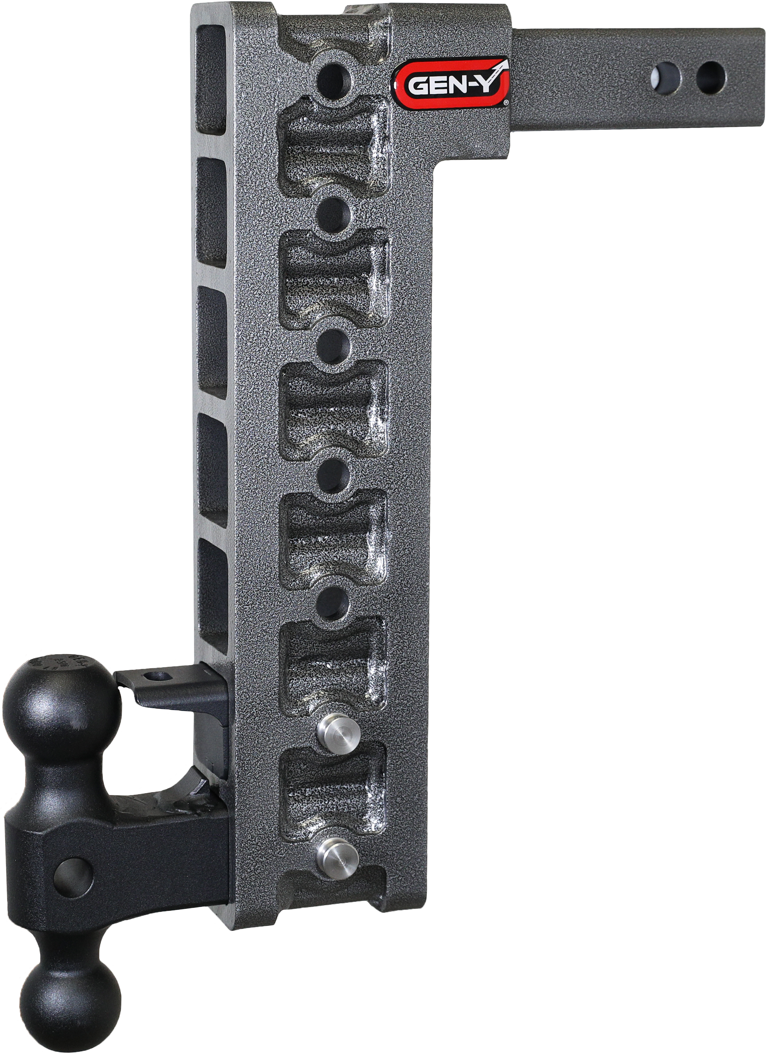 GEN-Y Hitch MEGA-DUTY 2" Shank 15" Drop 2K TW 16K Hitch & Dual-Ball & Pintle Lock & Stabilizer Kit