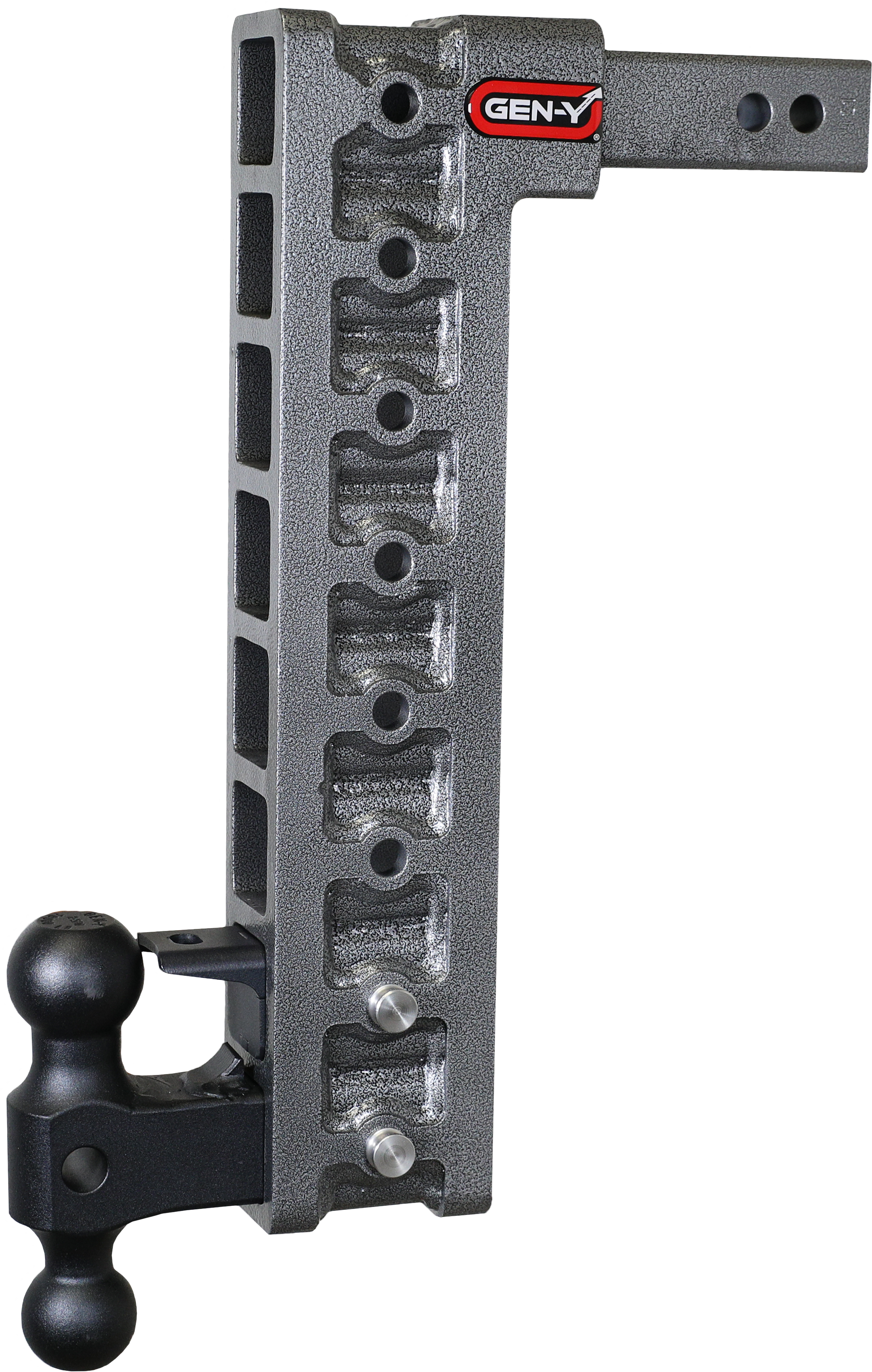 GEN-Y Hitch MEGA-DUTY 2" Shank 17.5" Drop 2K TW 16K Hitch & Dual-Ball & Pintle Lock & Stabilizer Kit