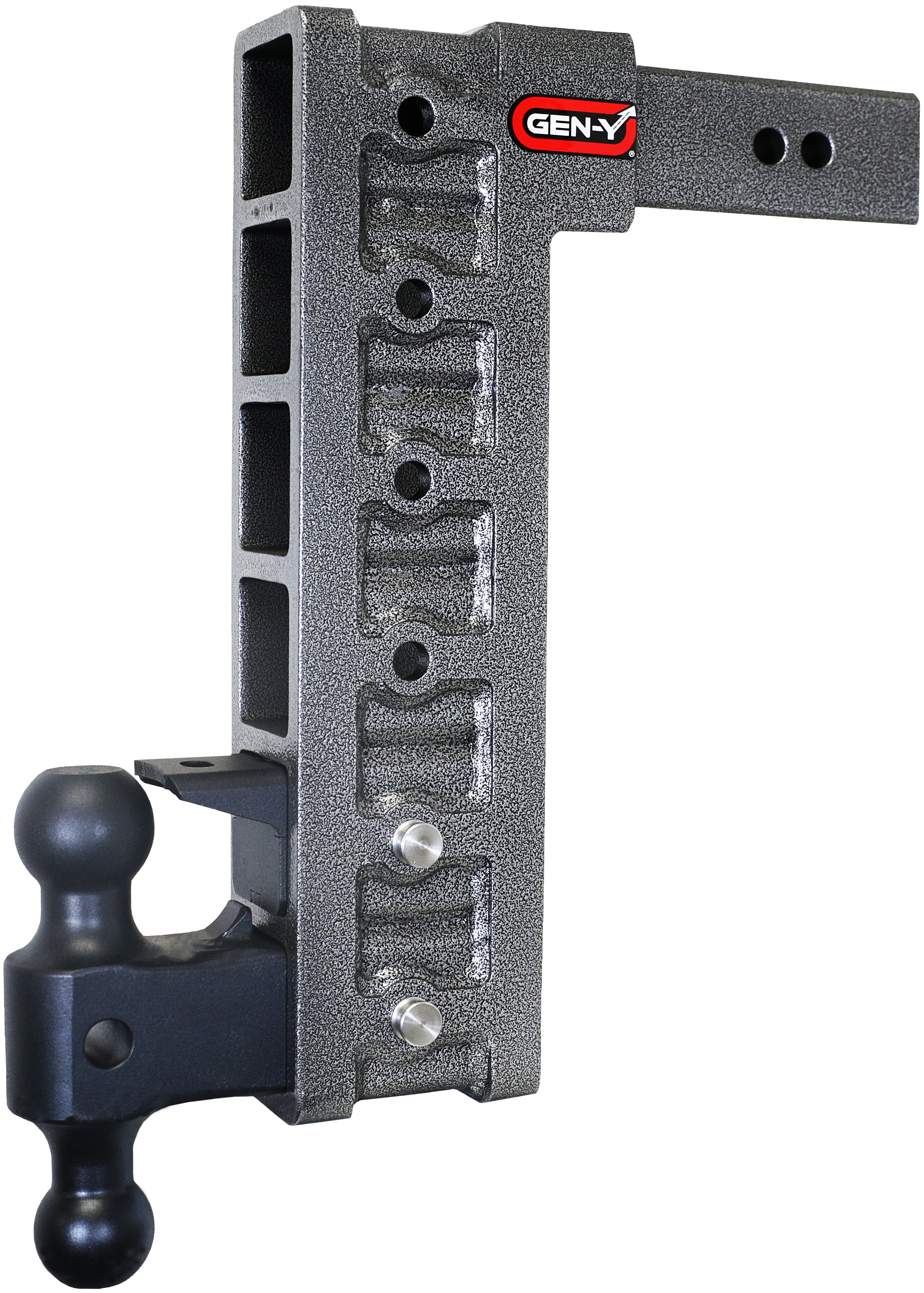 GEN-Y Hitch MEGA-DUTY 2.5" Shank 15" Drop 3K TW 21K Hitch & Dual-Ball & Pintle Lock & Stabilizer Kit