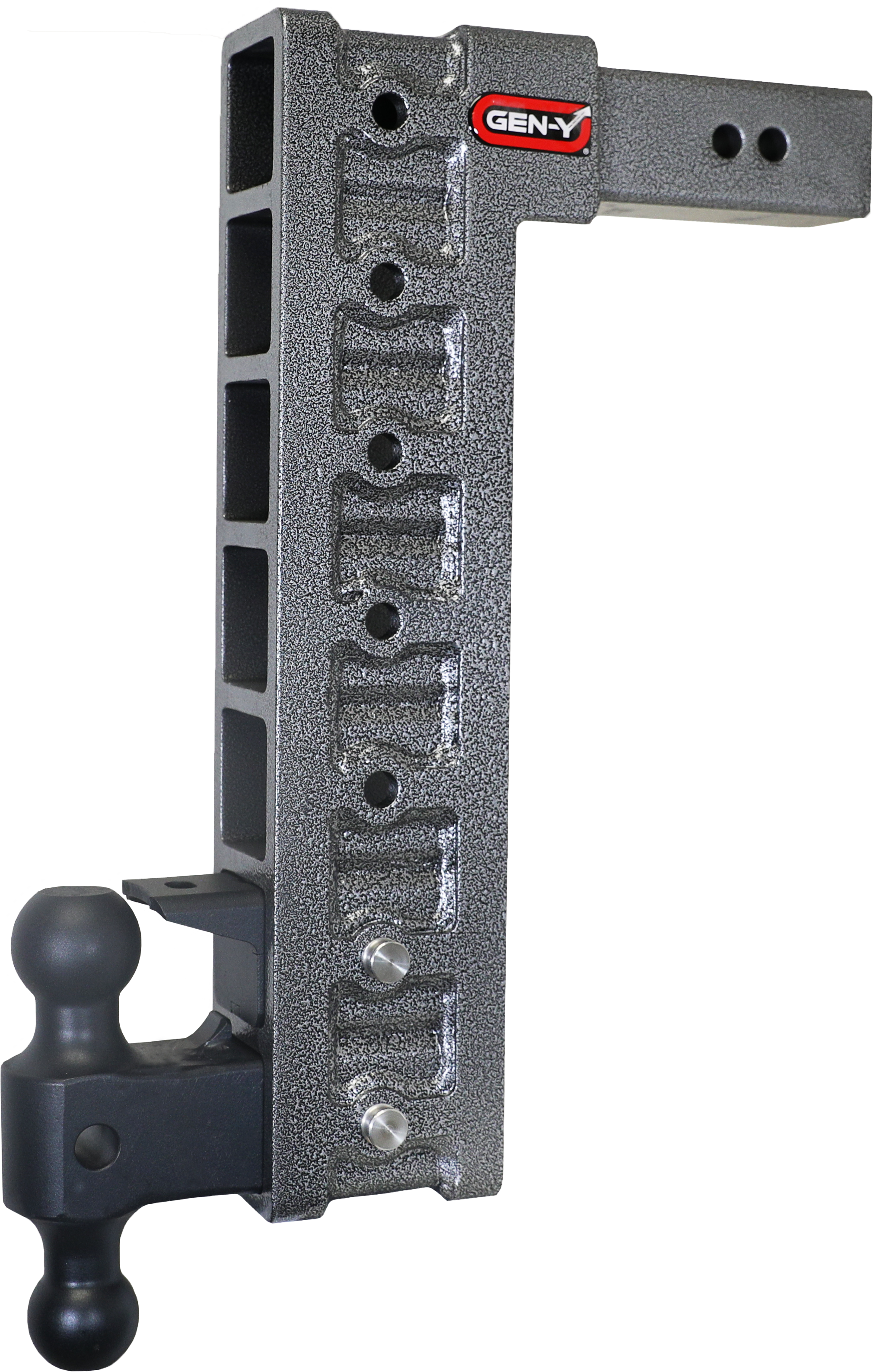 GEN-Y Hitch MEGA-DUTY 2.5" Shank 18" Drop 3K TW 21K Hitch & Dual-Ball & Pintle Lock & Stabilizer Kit