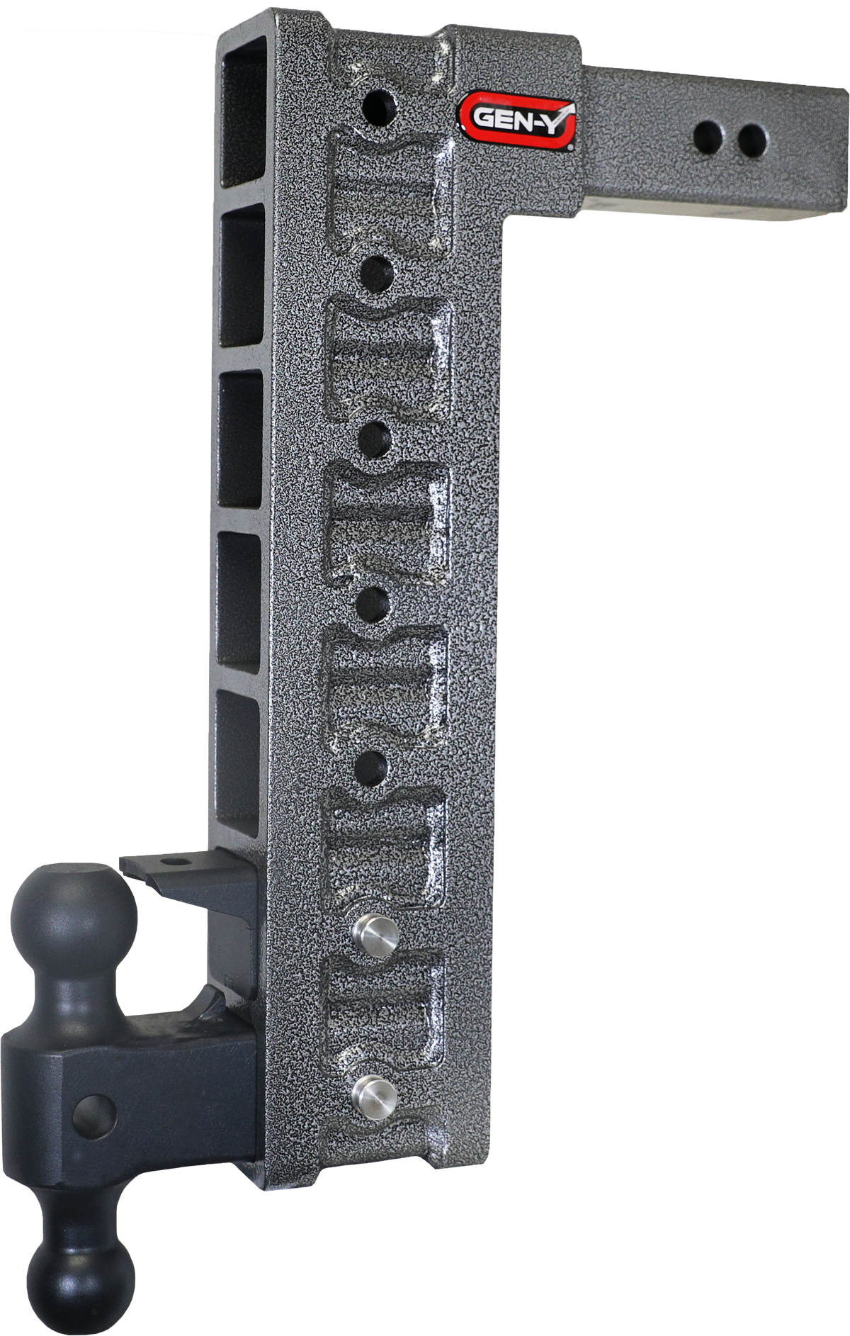 GEN-Y Hitch MEGA-DUTY 2.5" Shank 18" Drop 3K TW 21K Hitch & Dual-Ball & Pintle Lock & Stabilizer Kit