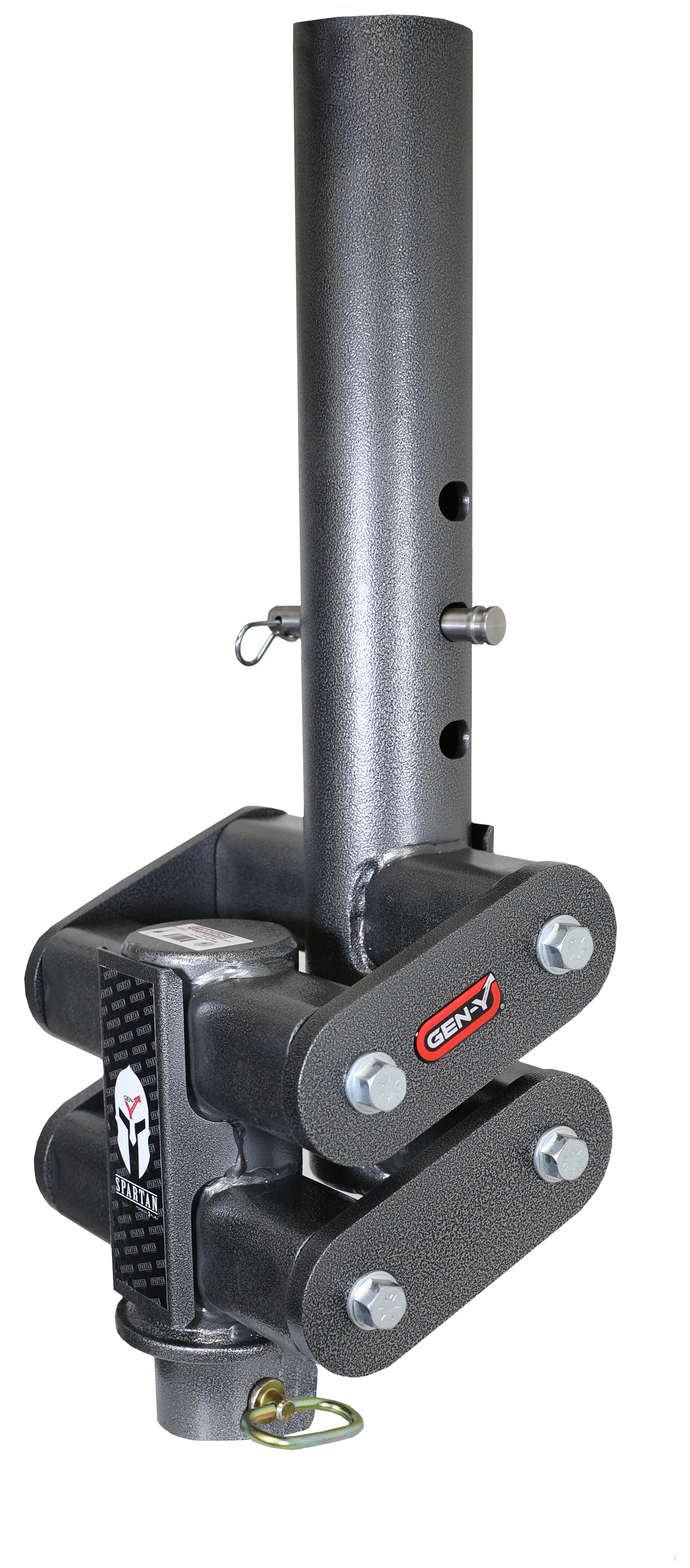 GEN-Y Hitch SPARTAN TORSION-FLEX SnapLatch 2.5" Offset 4" Round Tube Gooseneck 2 5/16" Coupler Standard Height 8.5K TW 25K Towing - Includes Pin & Pull Rod
