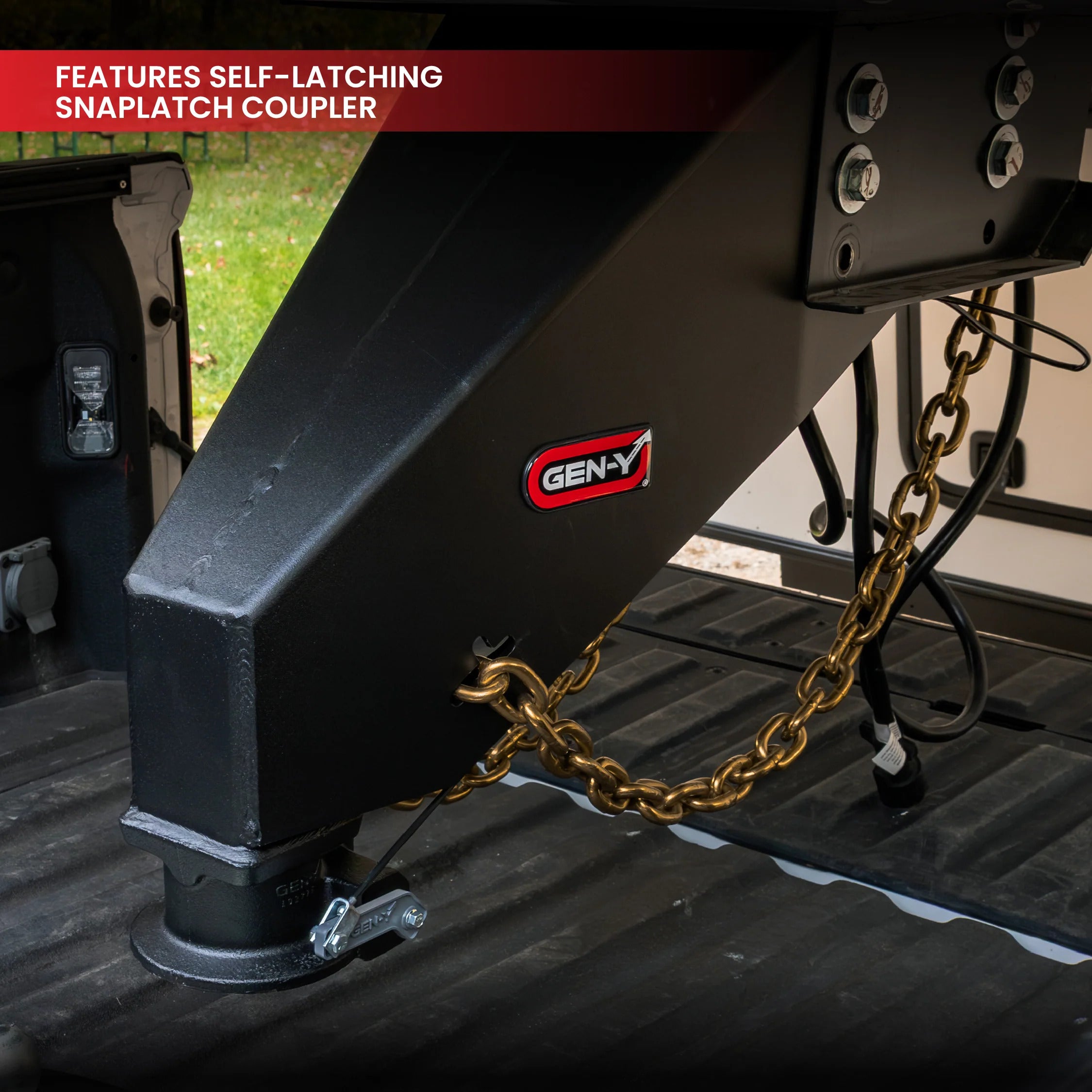 GEN-Y Hitch NOMAD - Static Fifth Wheel to Gooseneck - 2 5/16" Coupler - 6.5K TW 30K Overall Towing - Texture Black - Fits 1621 1116 & 1716 Frames