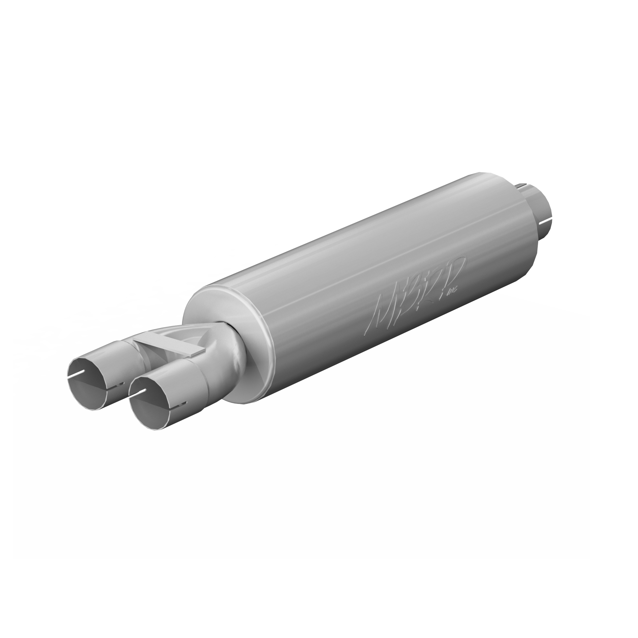 3 Inch Exhaust Pipe ID Inlet/Dual 2.5 Inch ID Outlet 30 Inch Muffler Mild Tone Aluminized Steel MBRP