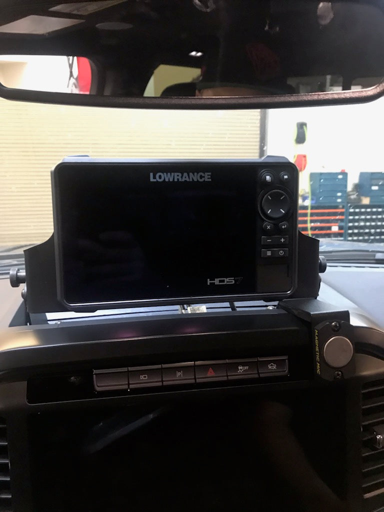 Foutz Motorsports Center Dash Fold Down GPS mount- HDS7 Carbon 2021-2023 Ford F-150 Raptor 2021-2026 Ford F-150 2023 Ford F-150 Raptor R