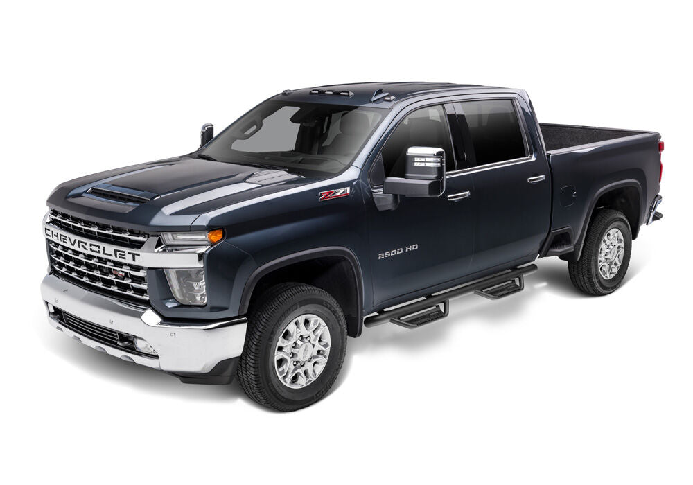 Podium Step LG Cab Length (2 Steps per Side) 3 Inch Main Tube Diameter 2019 (New Body Style)-2025 Chevy Silverado/GMC Sierra 1500/2020-2025 2500 HD/3500 HD Double Cab Textured Black NFab