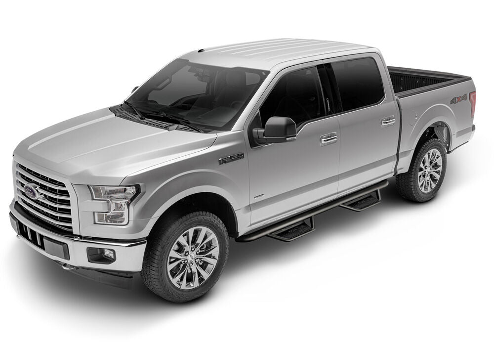 Podium Step LG Cab Length (2 Steps per Side) 3 Inch Main Tube Diameter 2009-2014 Ford F-150 SuperCrew Textured Black NFab