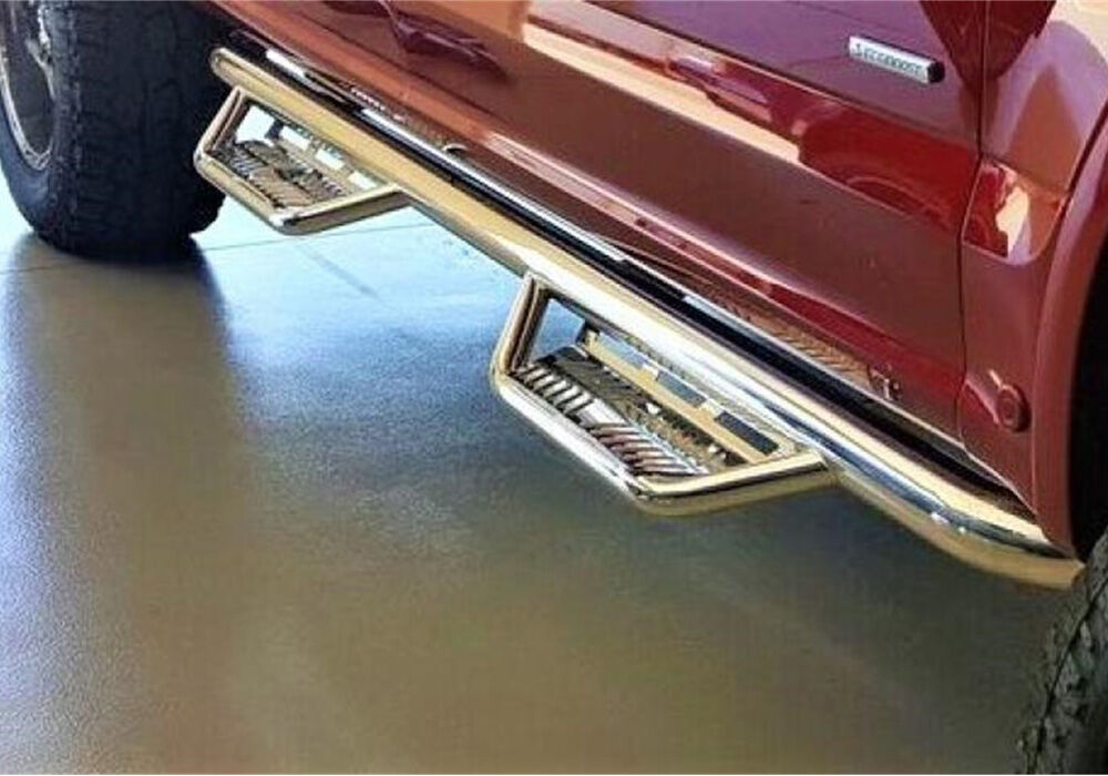 Podium Step SS Cab Length (2 Steps per Side) 3 Inch Main Tube Diameter 2015-2025 Ford F-150 -2017-2025 F-250/F-350/F-450, 2017-2025 Raptor SuperCrew Polished Stainless NFab