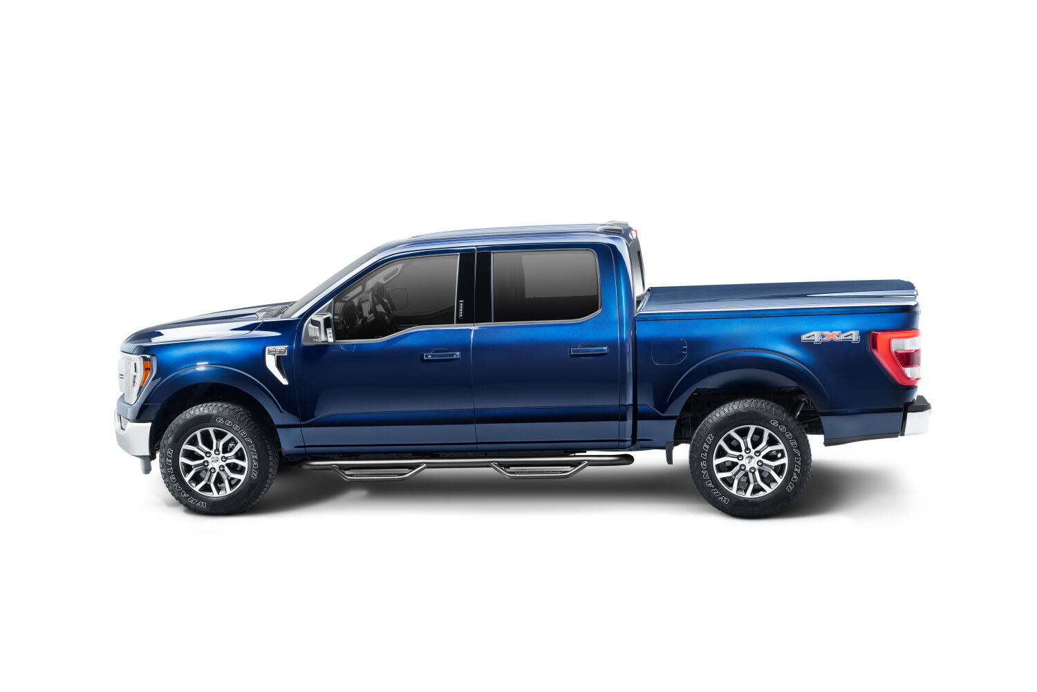 Podium Step LG Cab Length (2 Steps per Side) 3 Inch Main Tube Diameter 2015-2025 Ford F-150/2017-2025 Raptor Super Crew/2017-2025 F-250/F-350/F-450 Crew Textured Black NFab