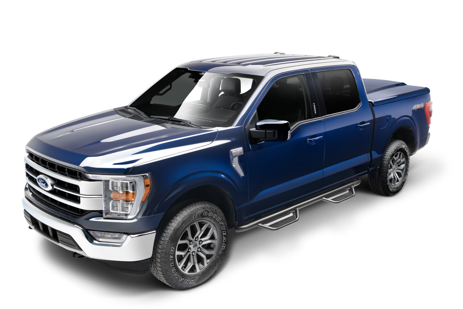 Podium Step LG Cab Length (2 Steps per Side) 3 Inch Main Tube Diameter 2015-2025 Ford F-150/2017-2025 Raptor Super Crew/2017-2025 F-250/F-350/F-450 Crew Textured Black NFab
