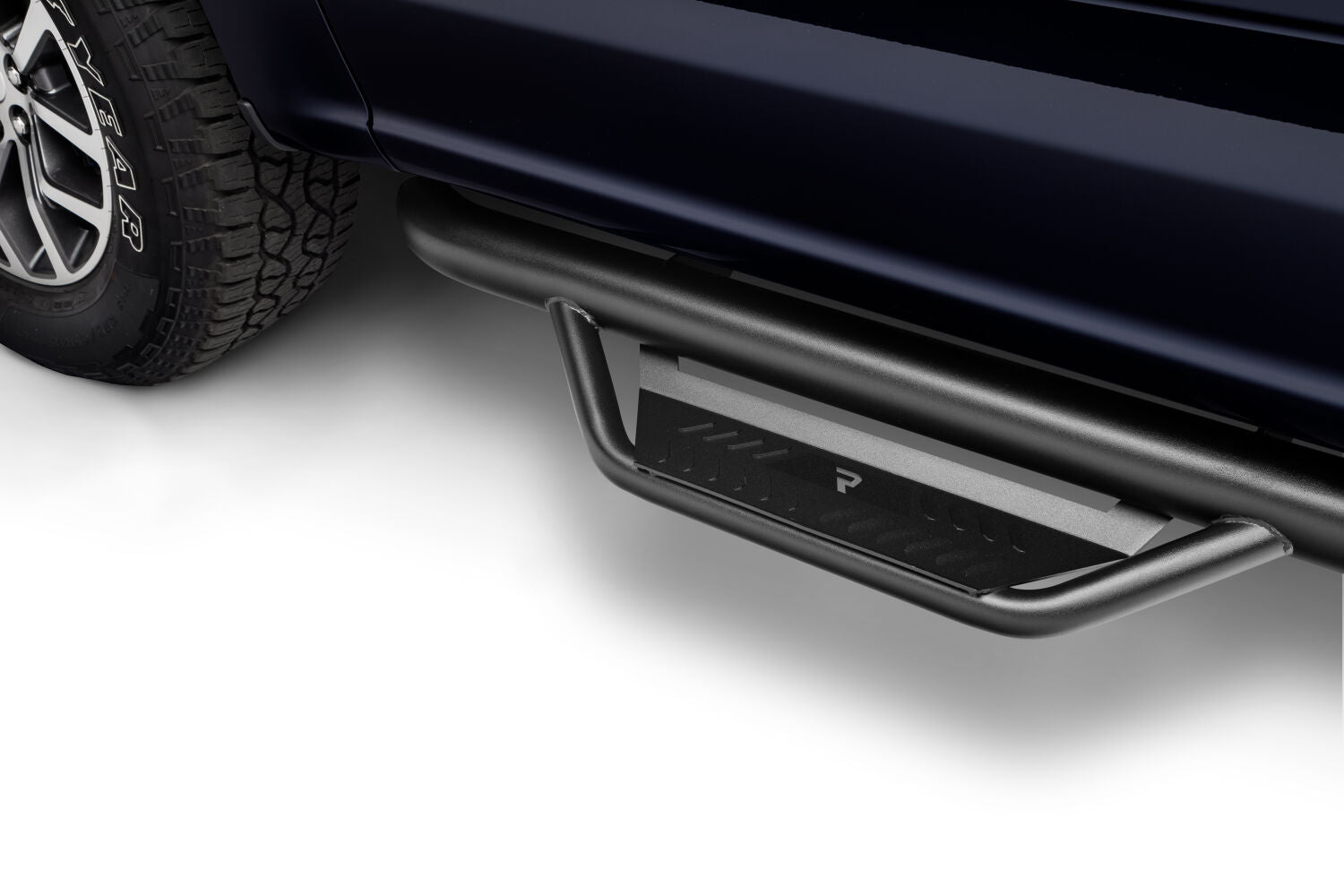 Podium Step LG Cab Length (2 Steps per Side) 3 Inch Main Tube Diameter 2015-2025 Ford F-150/2017-2025 Raptor Super Crew/2017-2025 F-250/F-350/F-450 Crew Textured Black NFab