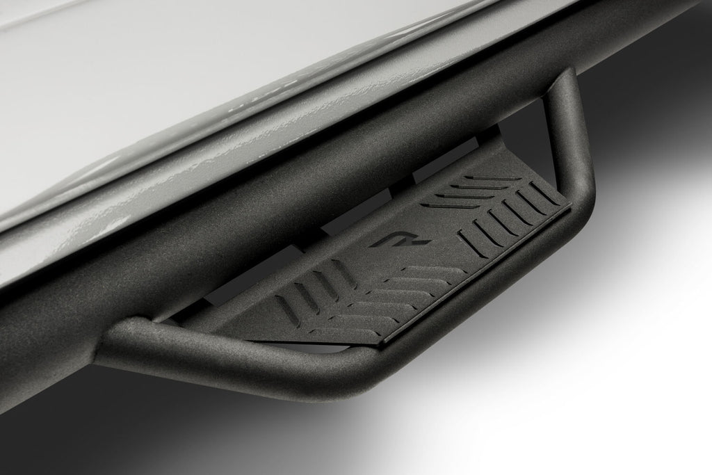 Podium Step LG Wheel-to-Wheel with Bed Access (3 Steps per Side) 3 Inch Main Tube Diameter 1999-2016 Ford F-250/350 6 Foot 9 Inch Bed Crew Cab with Single Rear Wheels- Textured Black NFab