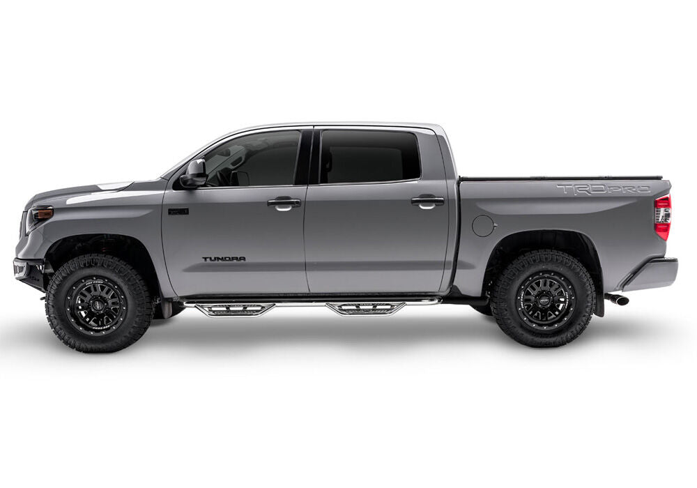 Podium Step SS Cab Length (2 Steps per Side) 3 Inch Main Tube Diameter 2005-2023 Toyota Tacoma Double Cab Polished Stainless NFab