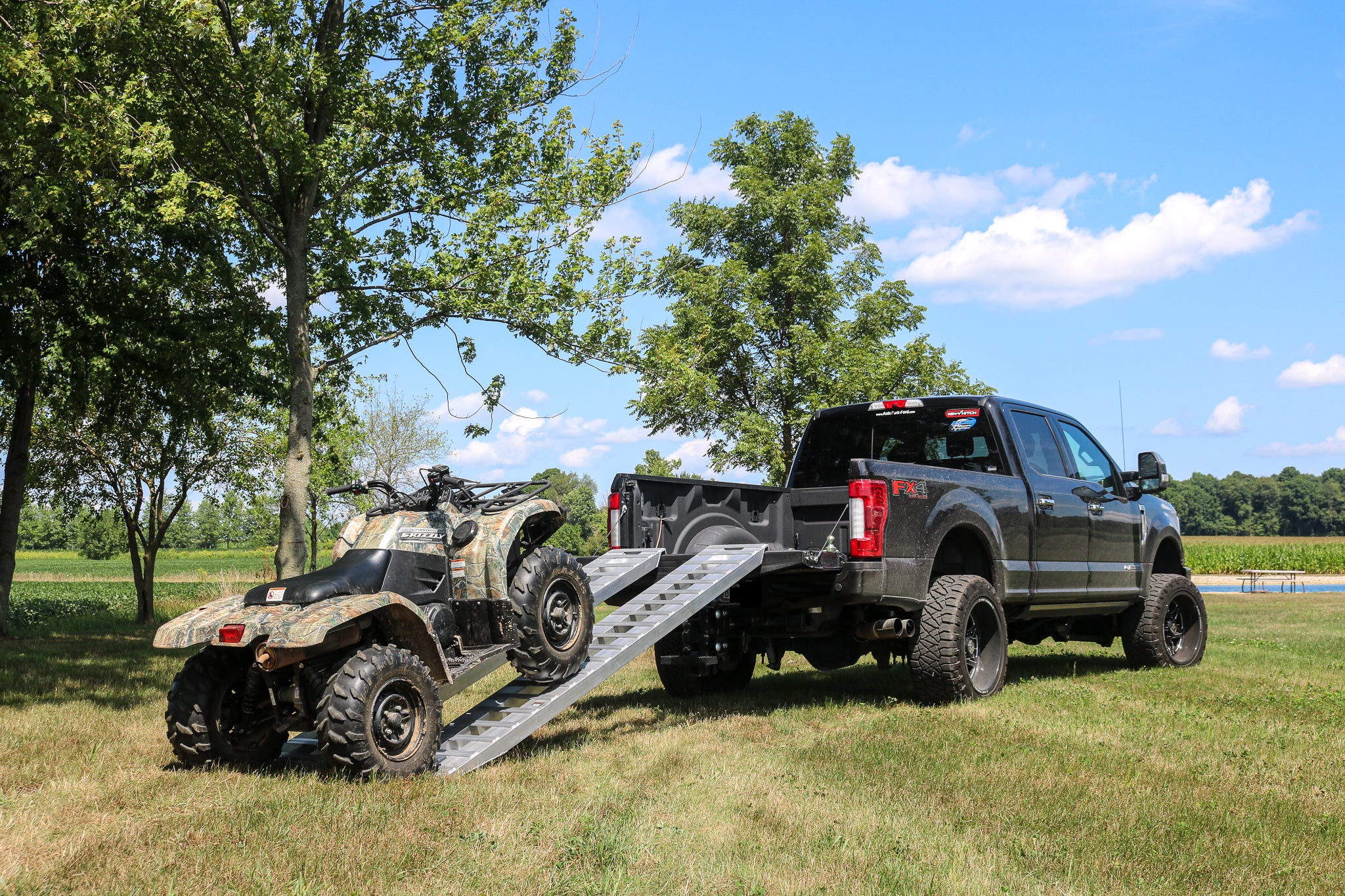 GEN-Y Hitch 1 pair Heavy Duty 8 foot Aluminum Loading Ramps 15" x 96" 5K Capacity Per Ramp