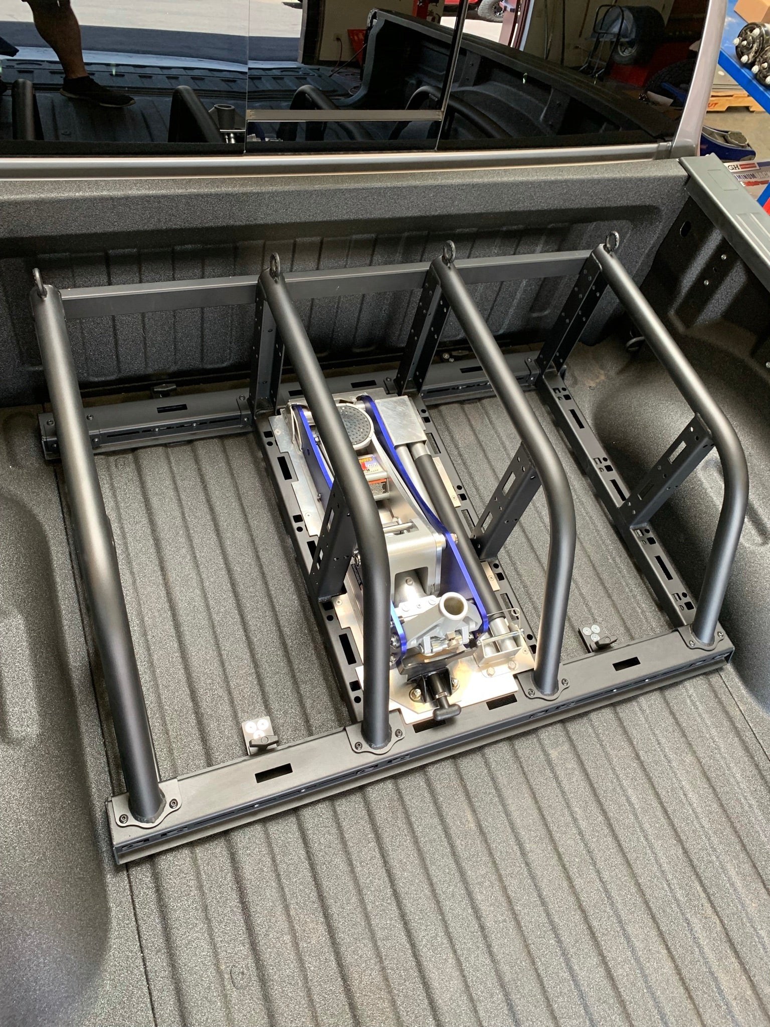 Foutz Motorsports Dual Tire Carrier Quick Release Modular Bed Organizer