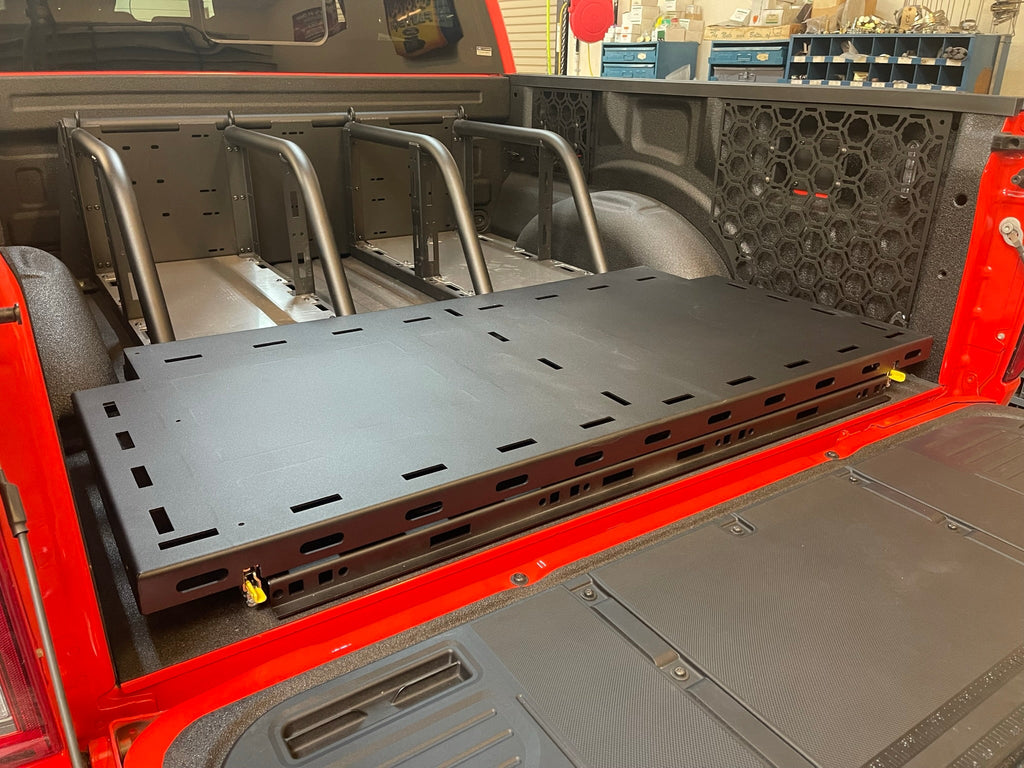 Foutz Motorsports Modular Bed Organizer with Slide Out Cargo Tray 2017-2024 Ford F-150 Raptor 2023-2024 Ford F-150 Raptor R