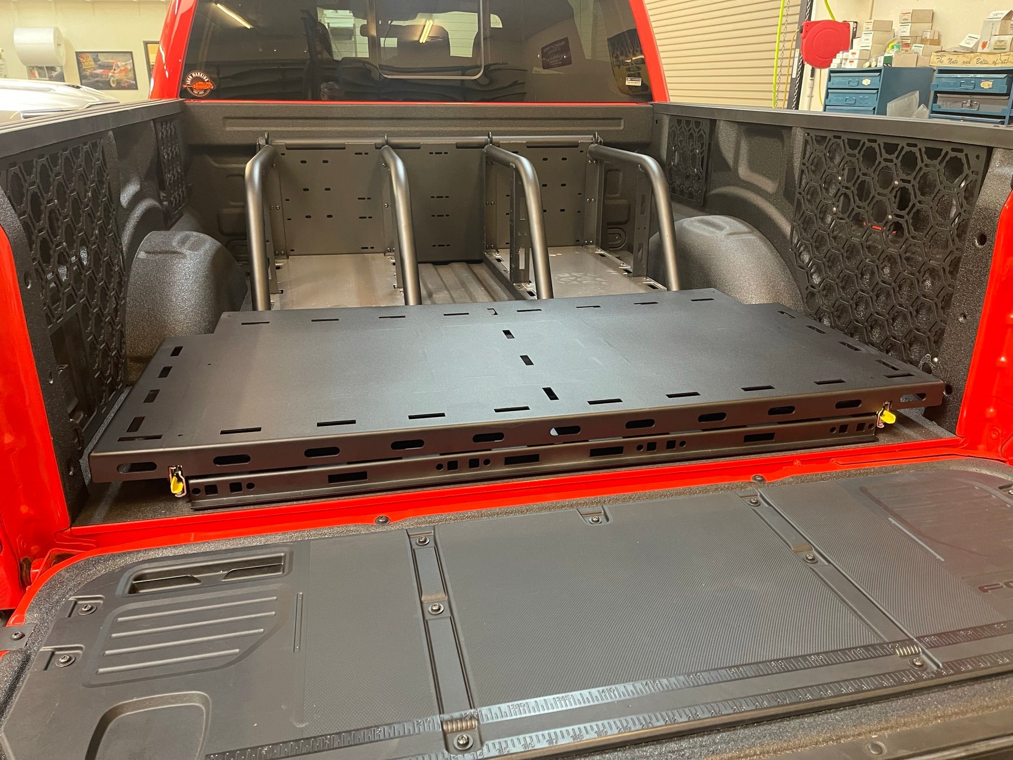 Foutz Motorsports Modular Bed Organizer with Slide Out Cargo Tray 2017-2024 Ford F-150 Raptor 2023-2024 Ford F-150 Raptor R