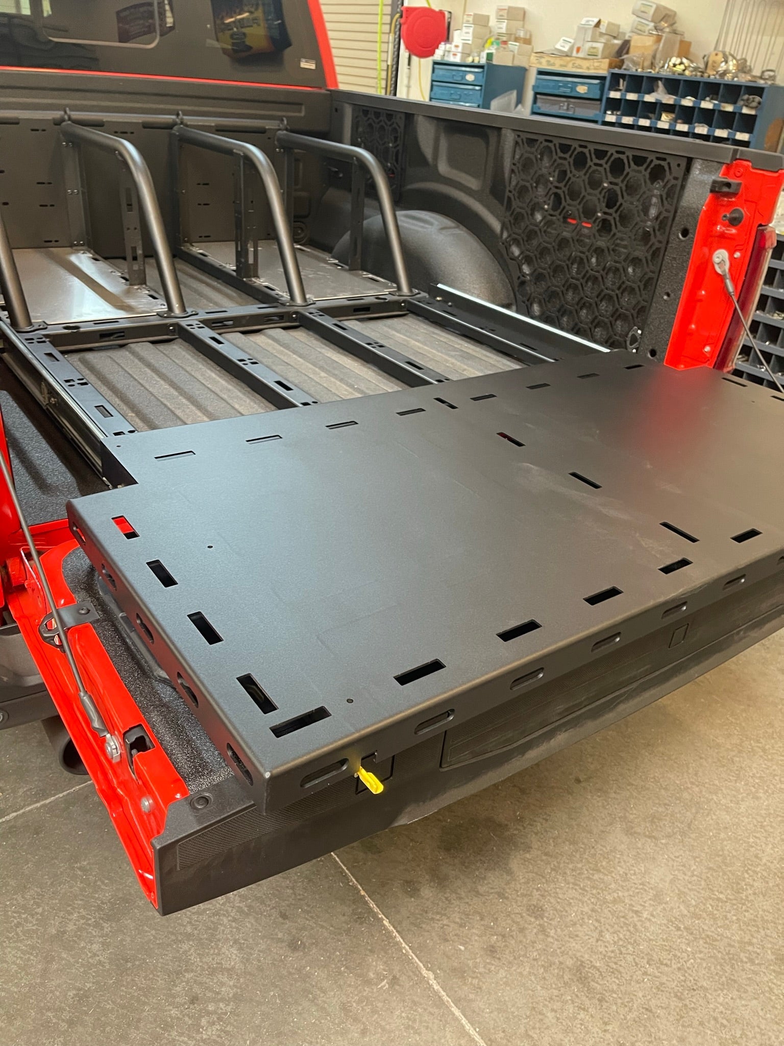 Foutz Motorsports Modular Bed Organizer with Slide Out Cargo Tray 2017-2024 Ford F-150 Raptor 2023-2024 Ford F-150 Raptor R