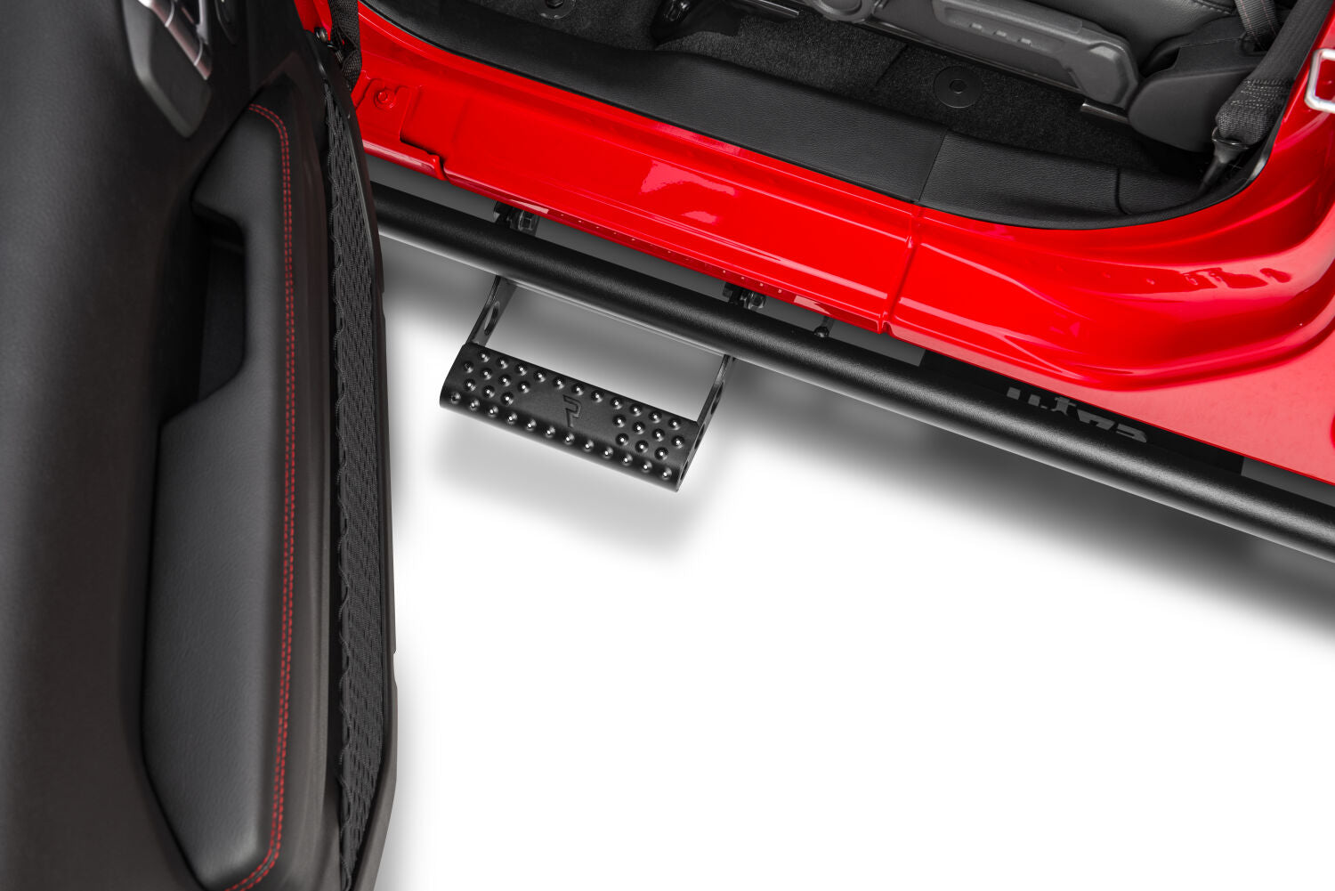 RKR Step System Full Length (1 Step Mount/1 Step per Side) 1.75 Inch Rails 2018-2026 Jeep Wrangler JL 2-Door Textured Black NFab