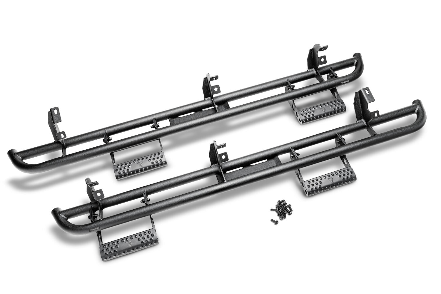 RKR Step System Full Length (1 Step Mount/1 Step per Side) 1.75 Inch Rails 2018-2026 Jeep Wrangler JL 4-Door Textured Black NFab