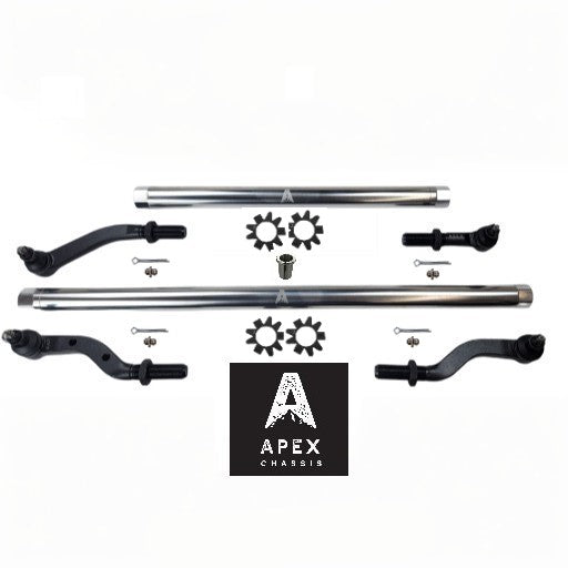 Heavy Duty Polished Aluminum Tie Rod and Drag Link Axle Swap Kit Currie 70 Inch Jeep JL-JT 2.5T for Axle Upgrade Options Only Apex Chassis